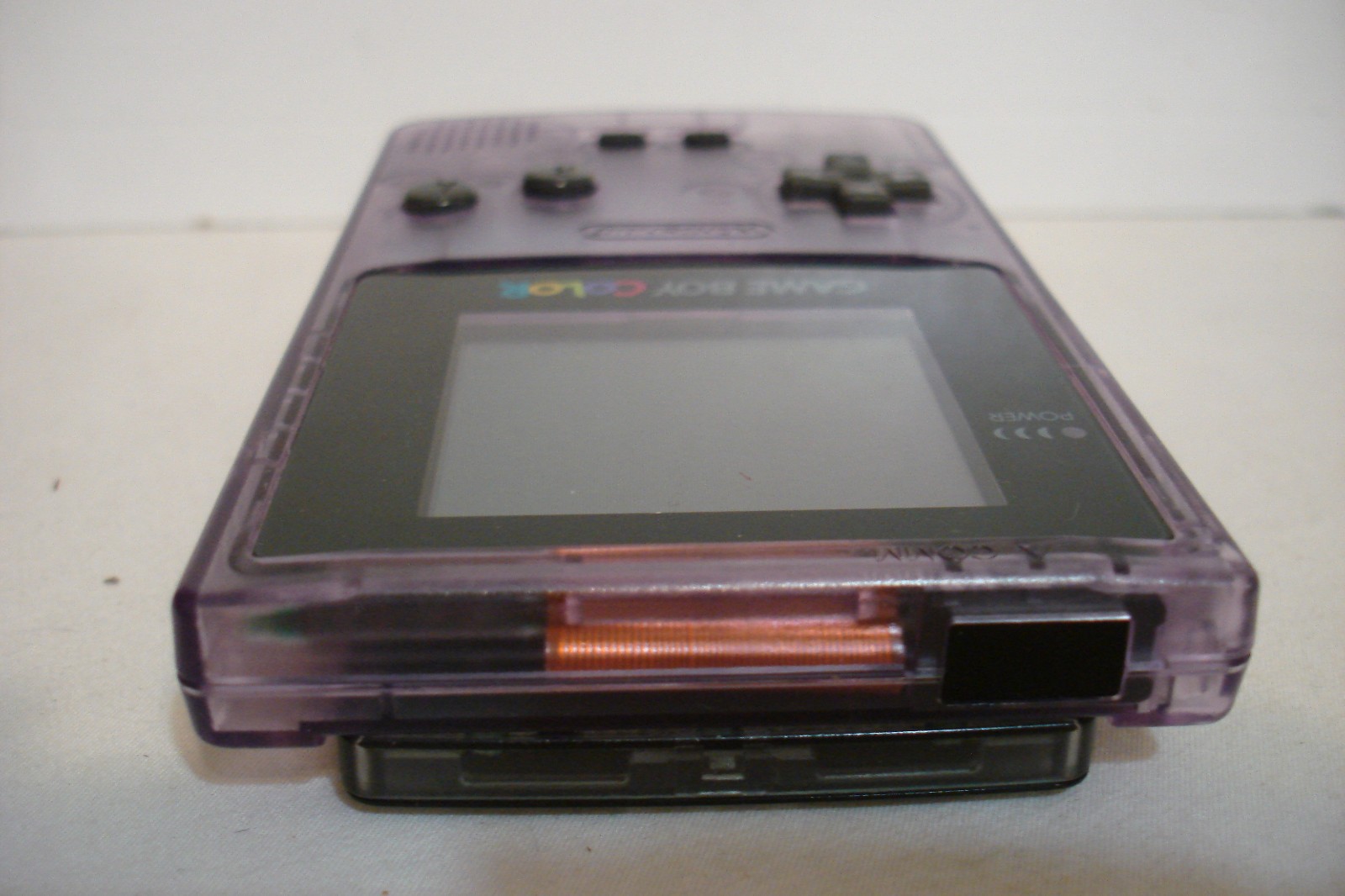 Nintendo Game Boy Color System Clear Atomic Purple w/ Pelican Accessories