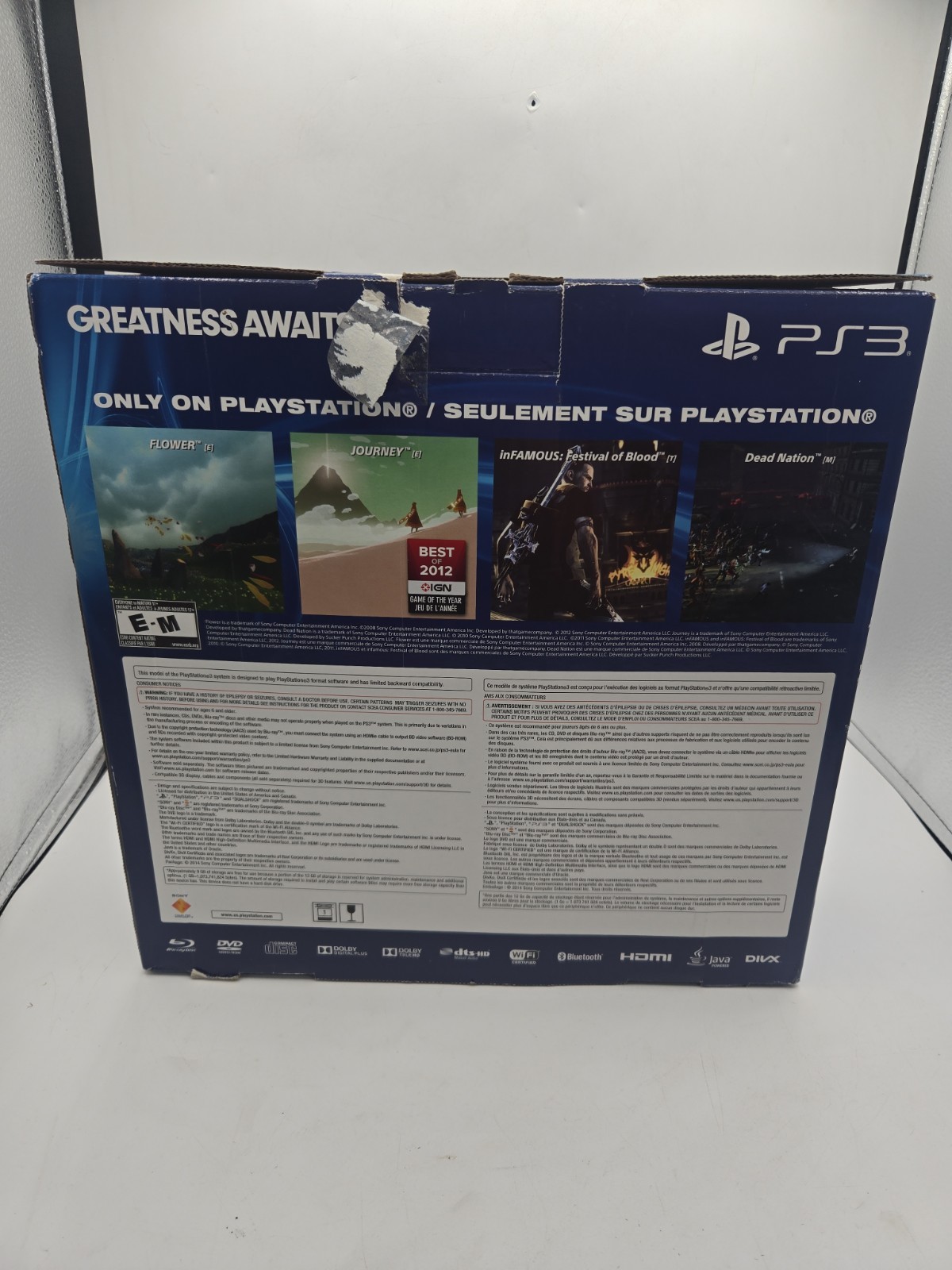 Sony PlayStation 3 Slim 12GB Home Console Black (CECH4301A) Matching Serial Box