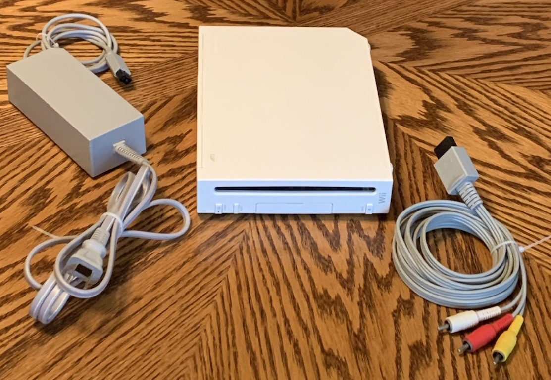 Nintendo Wii Console White RVL-001 (USA) Gamecube Port Power AV Cord 2006 Tested