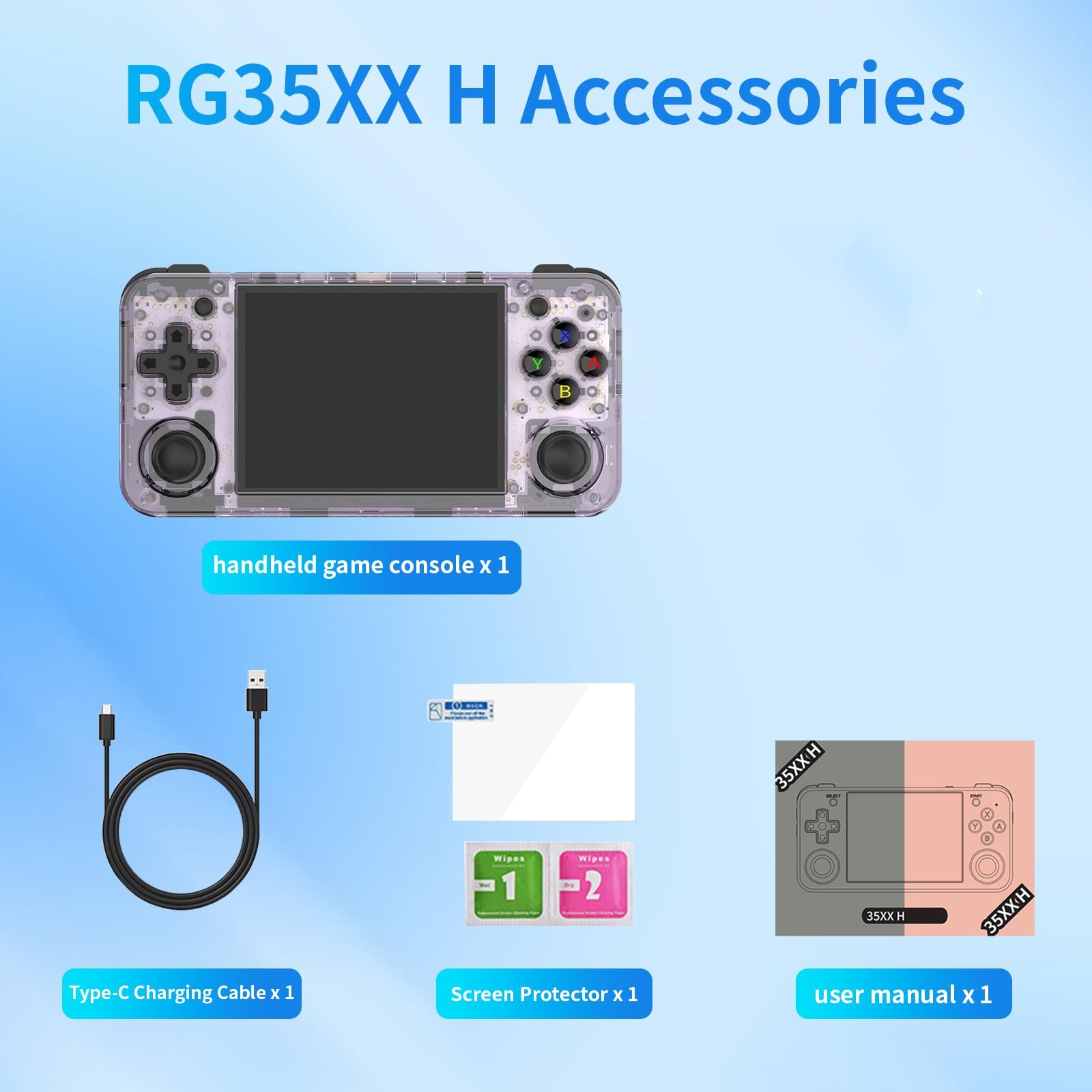 RG35XX H Game Console,3.5 Inch IPS Screen Built-in 64GB+128GB TF Card,with 33…