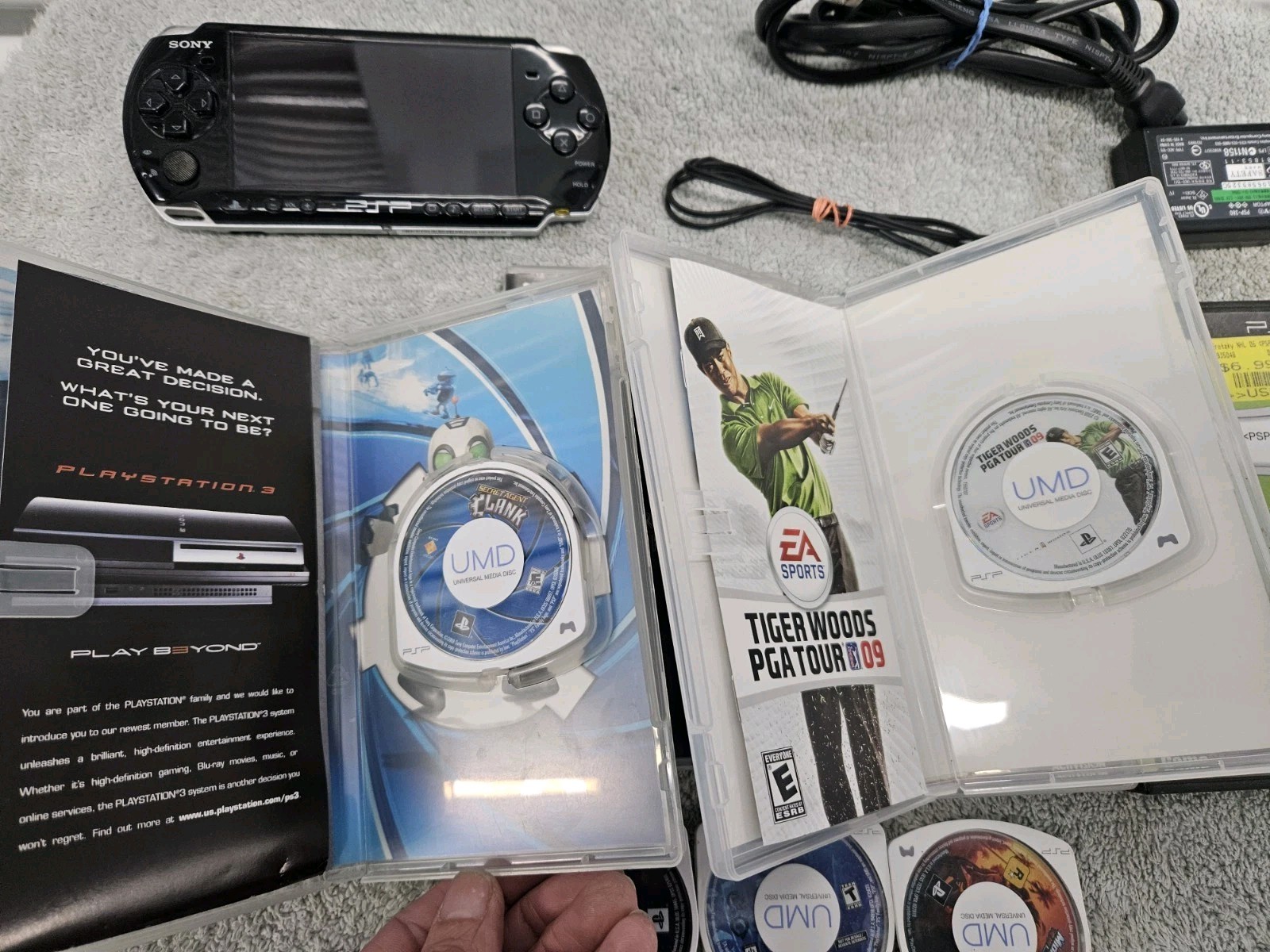 Sony PSP 3001 Portable Handheld Console System Bundle With 9 Games