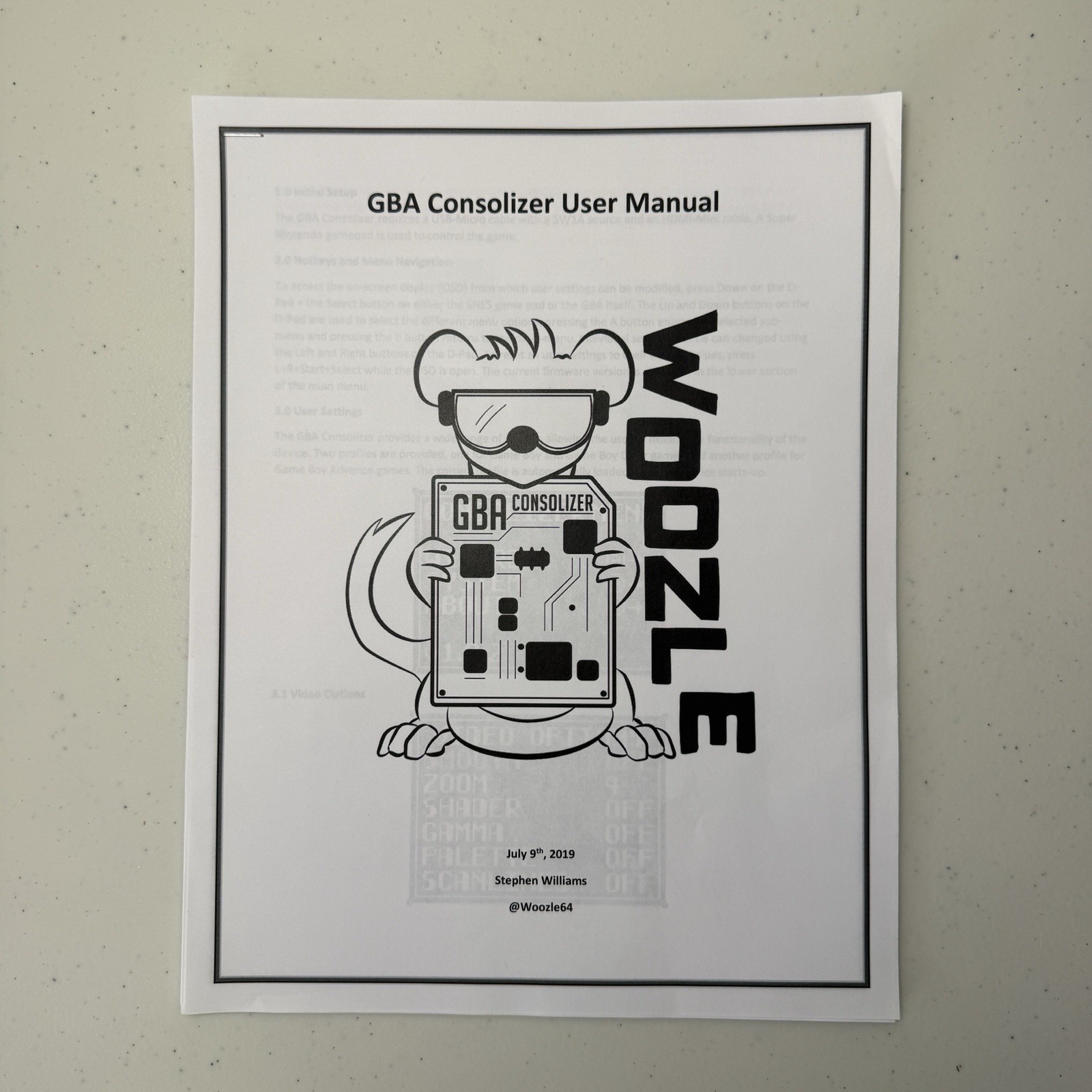 GBA Consolizer by Woozle (HDMI 720p for GameBoy) w/Manual