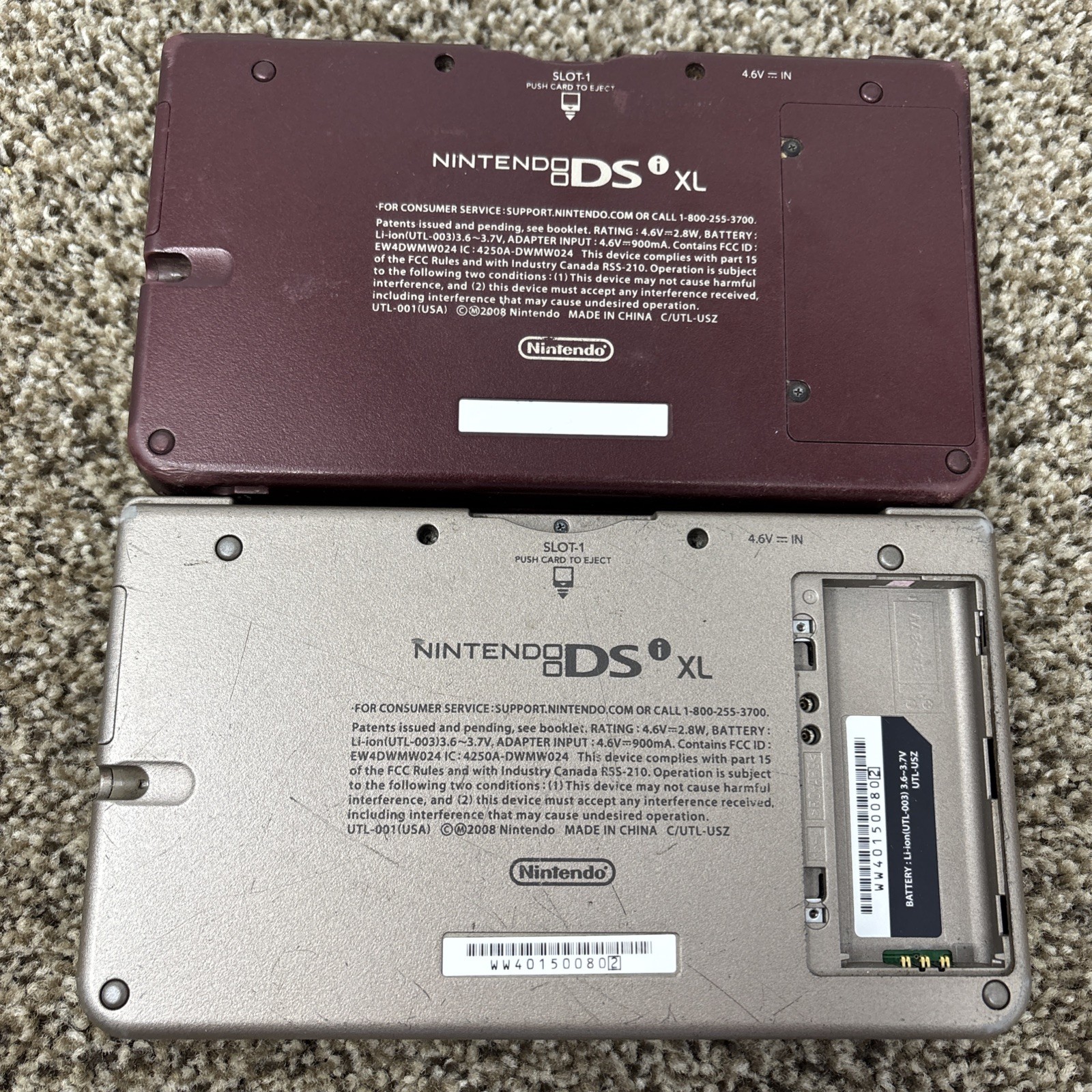 Nintendo DSi XL Handheld Console System Lot Of 2 FOR PARTS OR REPAIR