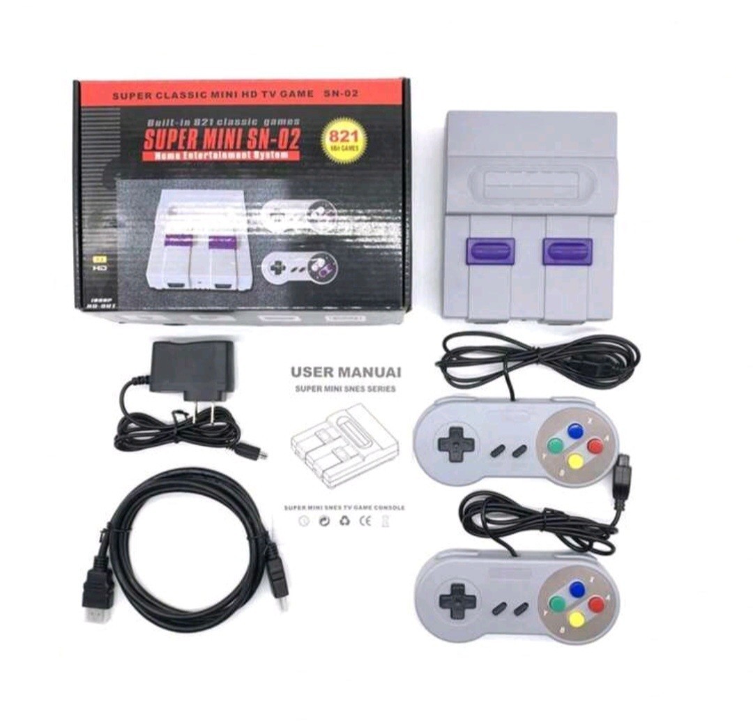 Super Mini SNES SN-02 retro NES hdmi TV game console w/ 821 classic games NEW