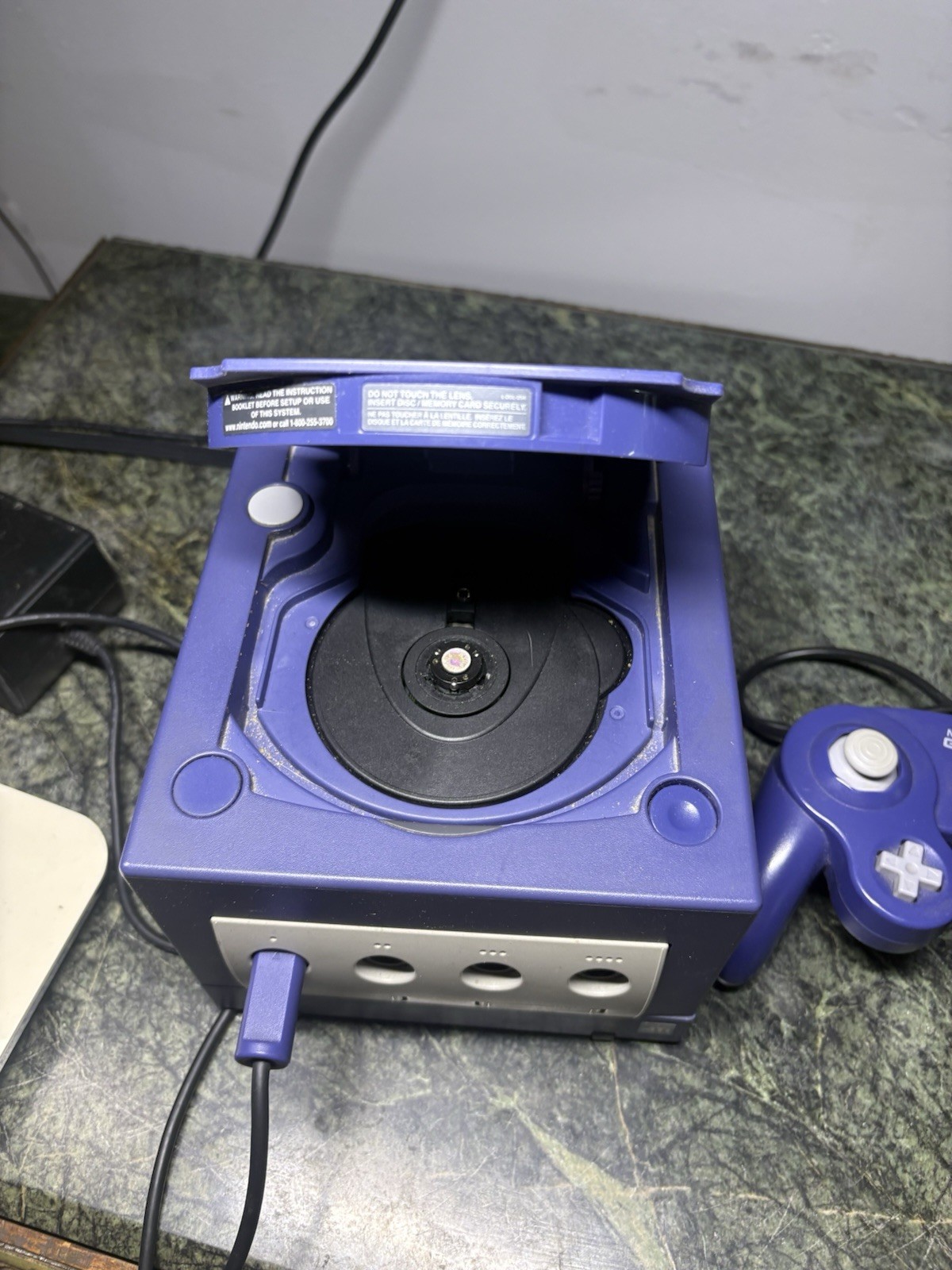 Nintendo GameCube Indigo Console Bundle OEM Controller Cords Tested Working