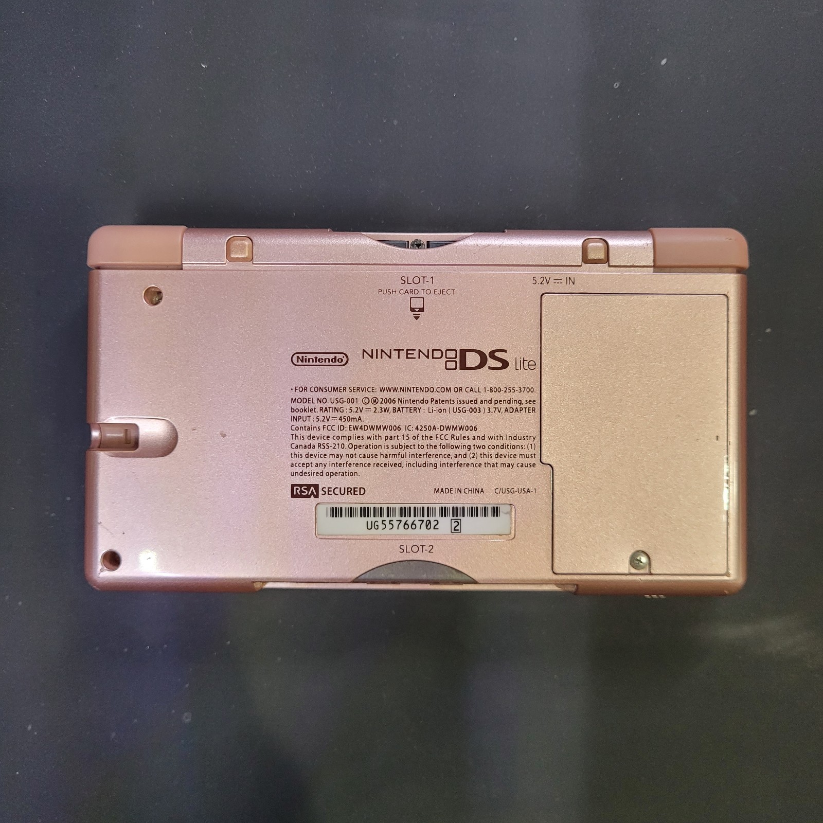 Nintendo DS Lite – Metallic Rose Gold / Pink – Handheld Console – USG-001
