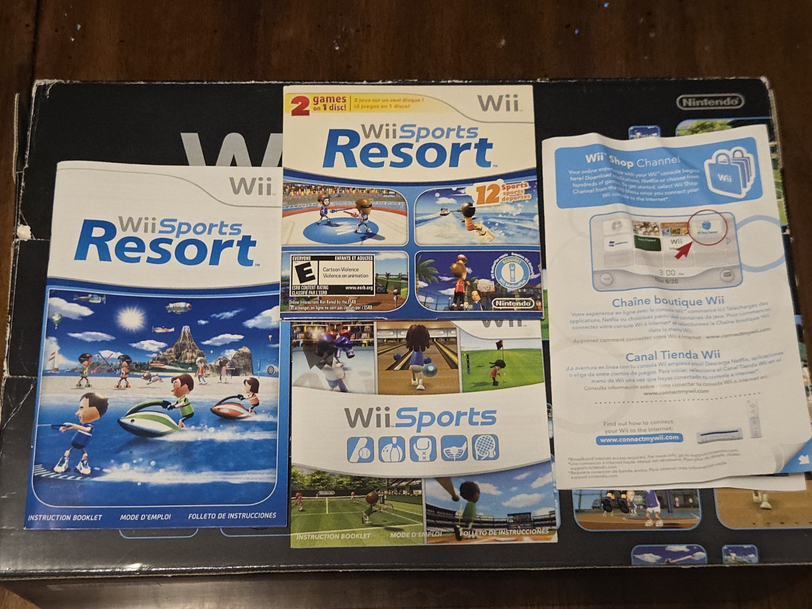Nintendo Wii Family Console Black RVL-101 with Wii Sports and Wii Sport Resort