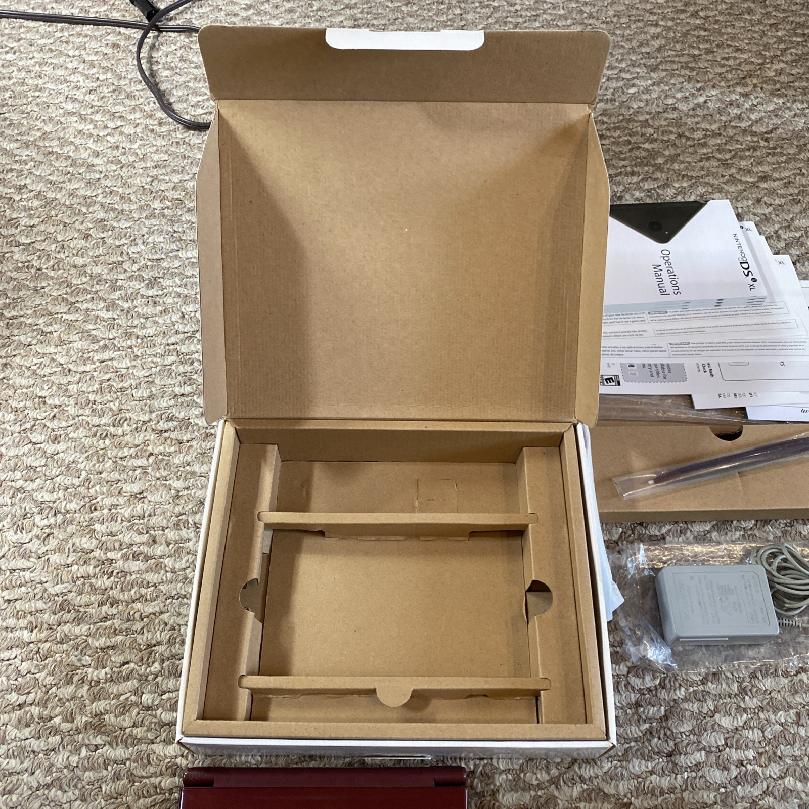 Nintendo DSi XL Burgundy Complete In Box CIB, ! Stylus, Manual!