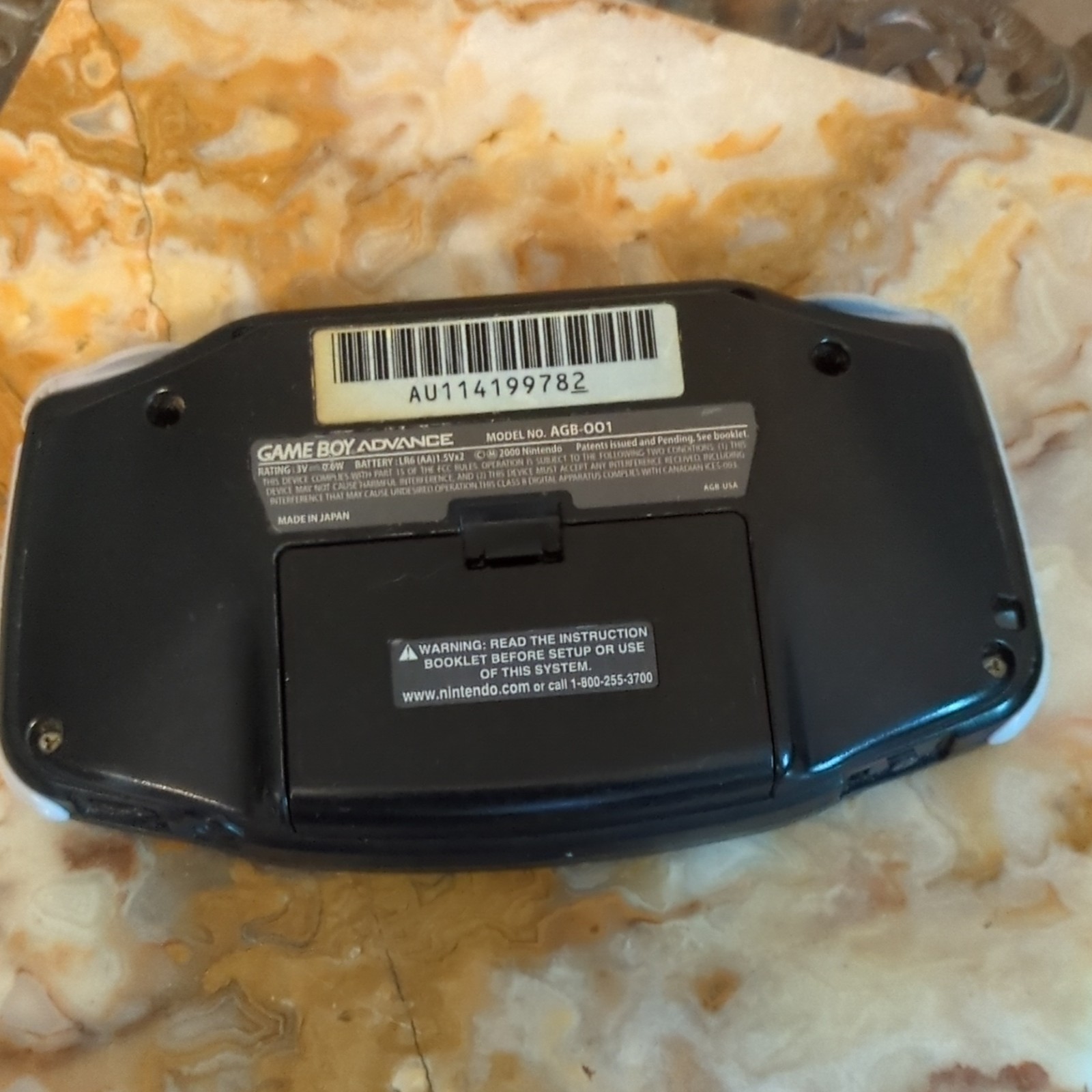 Nintendo Game Boy Advance AGB-001 Handheld System Black/White