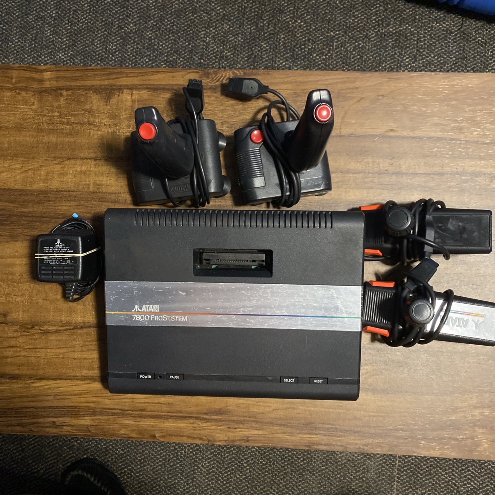 Atari 7800 ProSystem console with its controllers And Extras Tested Works!