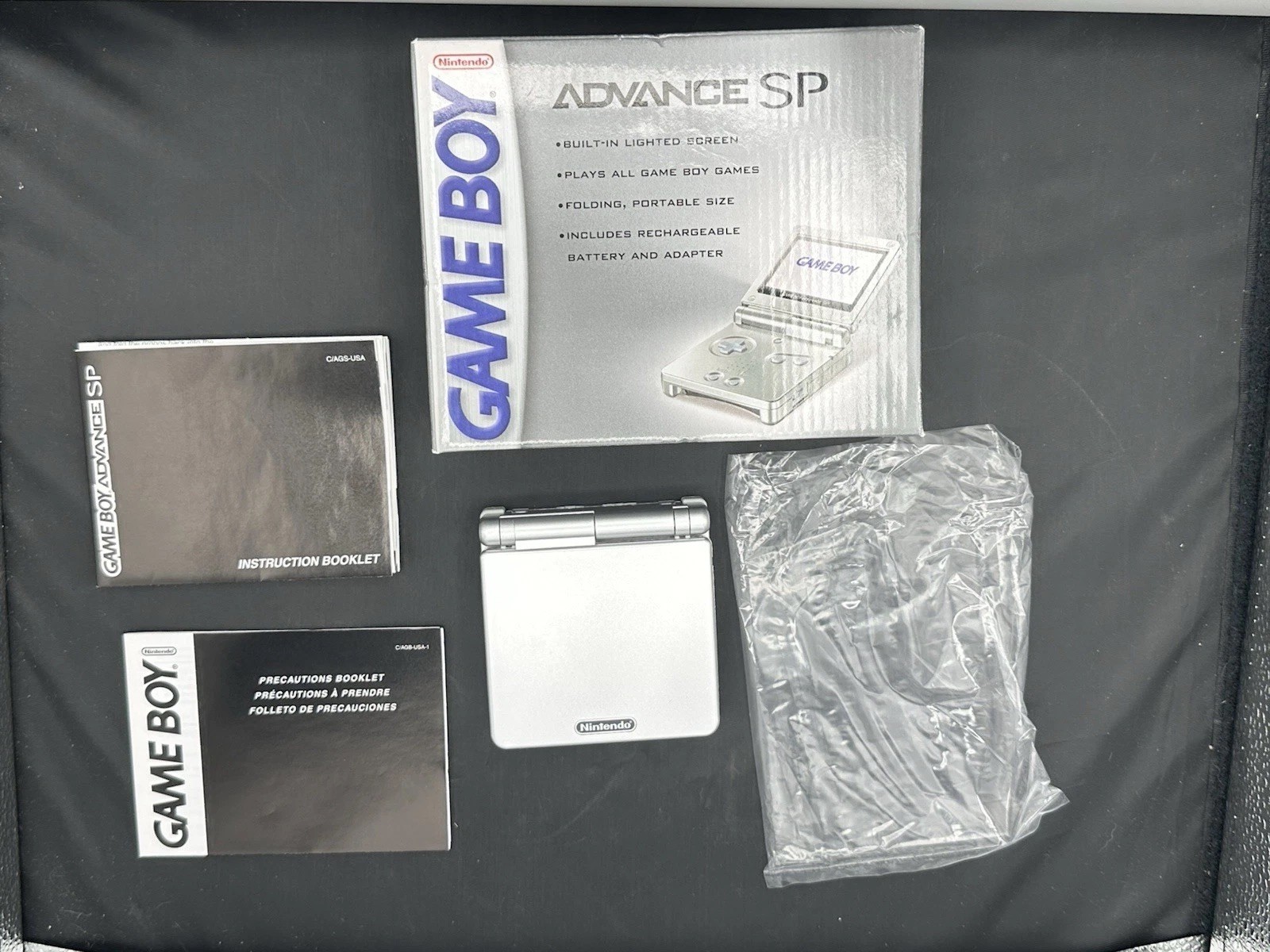 Nintendo Game Boy Advance SP Silver GBA SP Tested Video Game Handheld Console