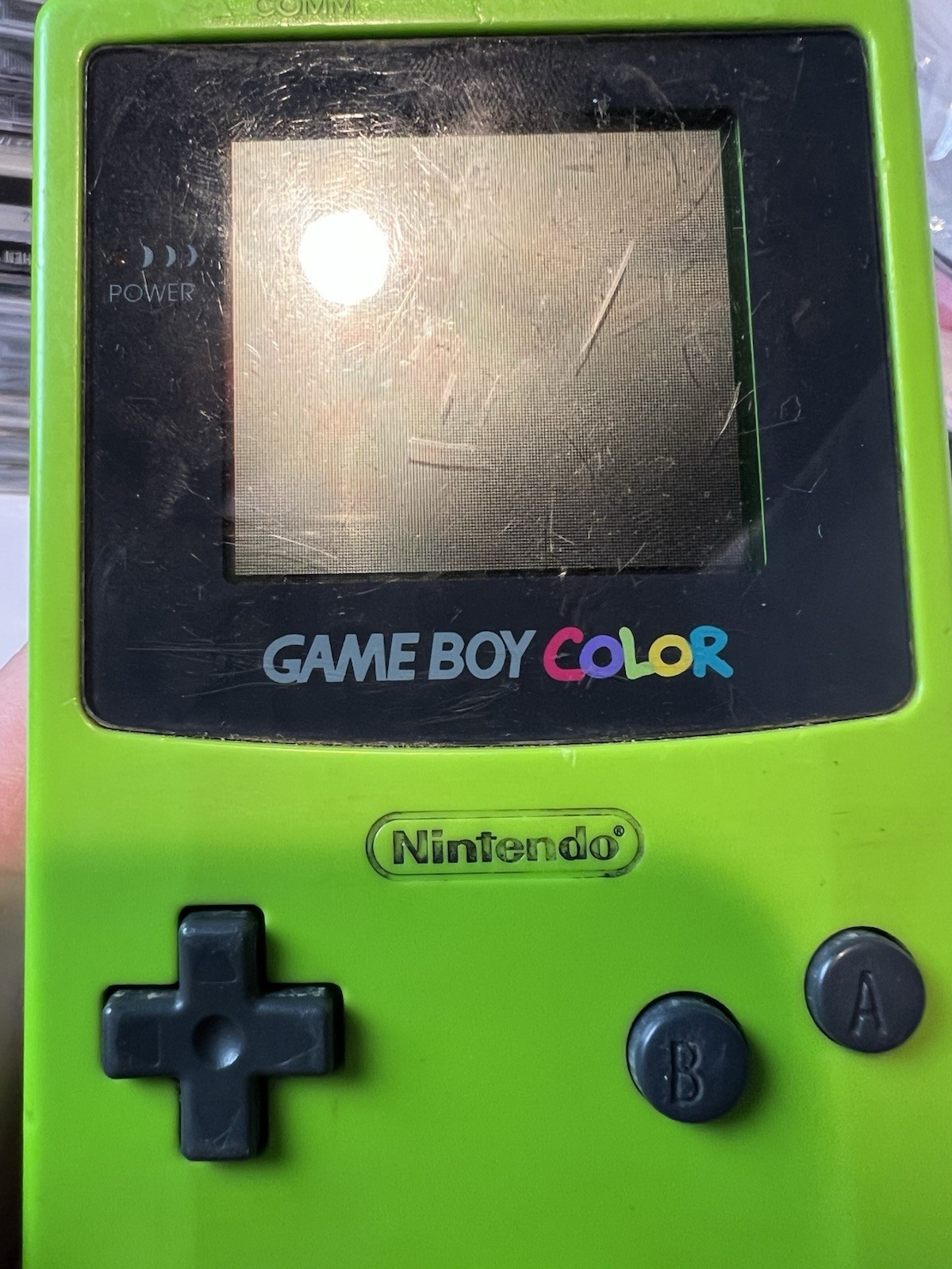 Nintendo Game Boy Color W/ 6 Games Tested, Working. Kiwi Green. See Description.