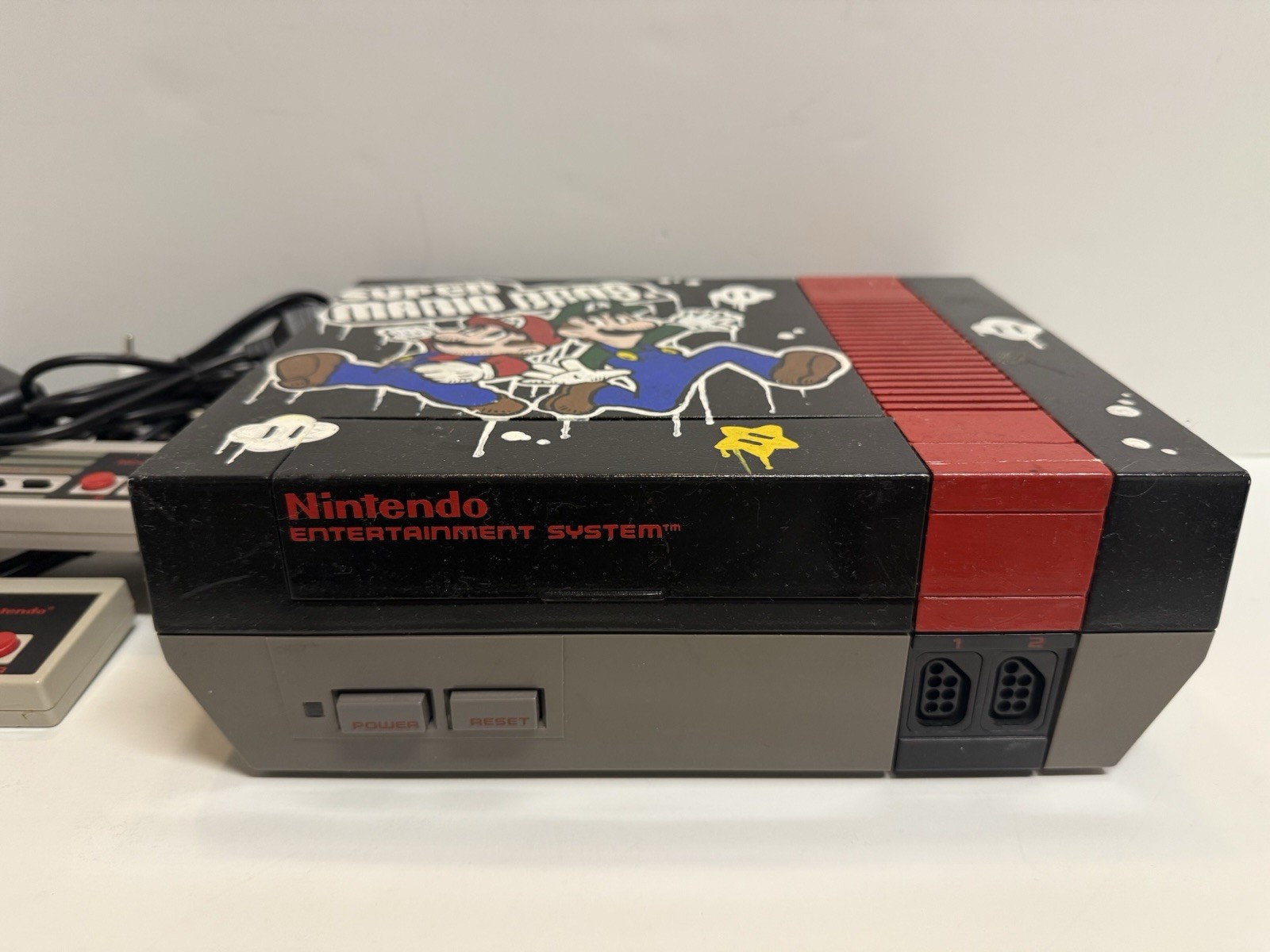 Nintendo Entertainment System NES Console with Controllers & Cables Custom Art