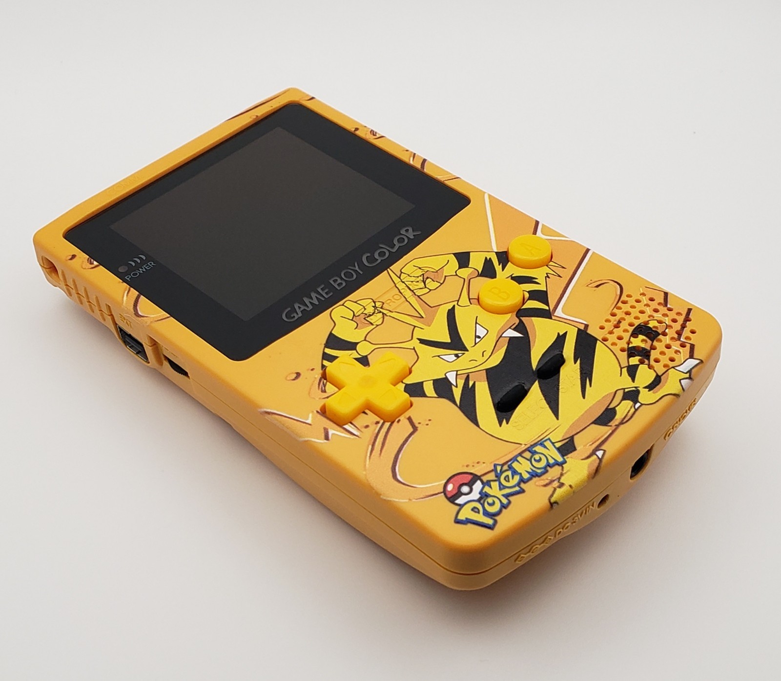 Laminated OLED Screen – Electabuzz Game Boy Color w/ Case, New Speaker, Recapped