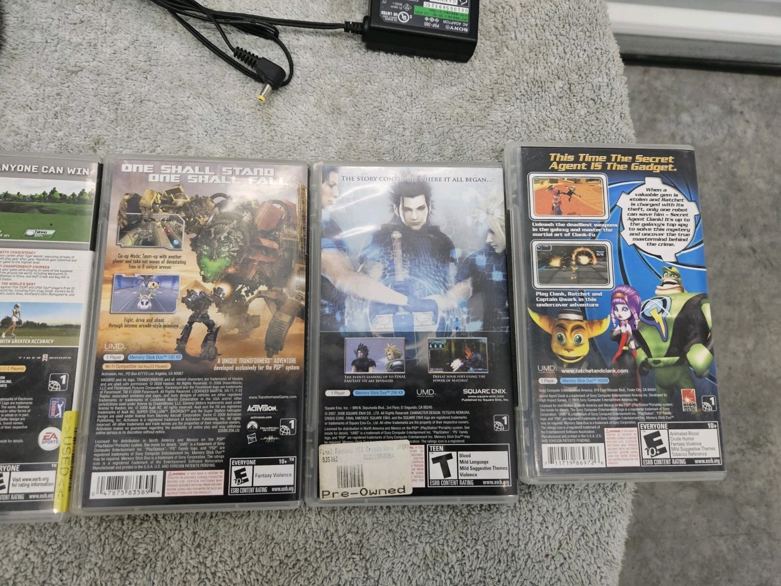 Sony PSP 3001 Portable Handheld Console System Bundle With 9 Games