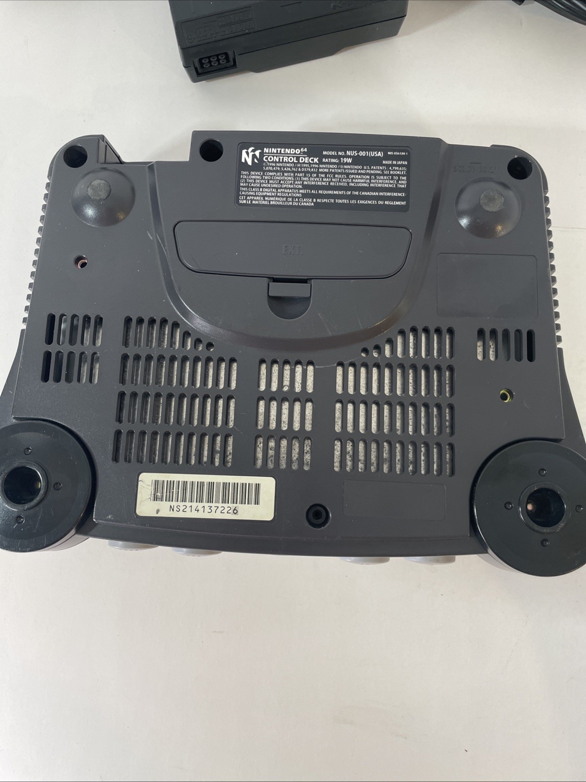 Nintendo 64 N64 Console Charcoal Gray OEM Power Supply AV Cables Tested Cleaned