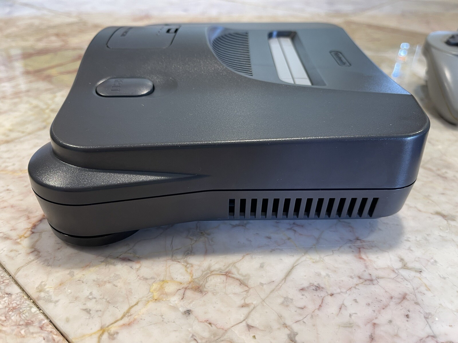 Nintendo N64 Charcoal Gray Console w/Gray & Atomic Purple Controllers – Cleaned