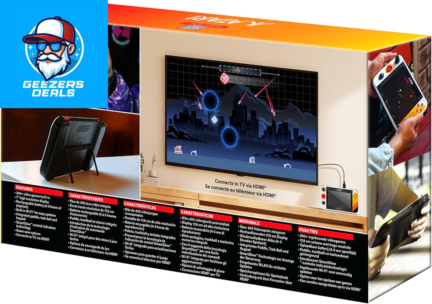 Atari Gamestation Go: Rechargeable Battery, over 200+ Preloaded Retro Video Game
