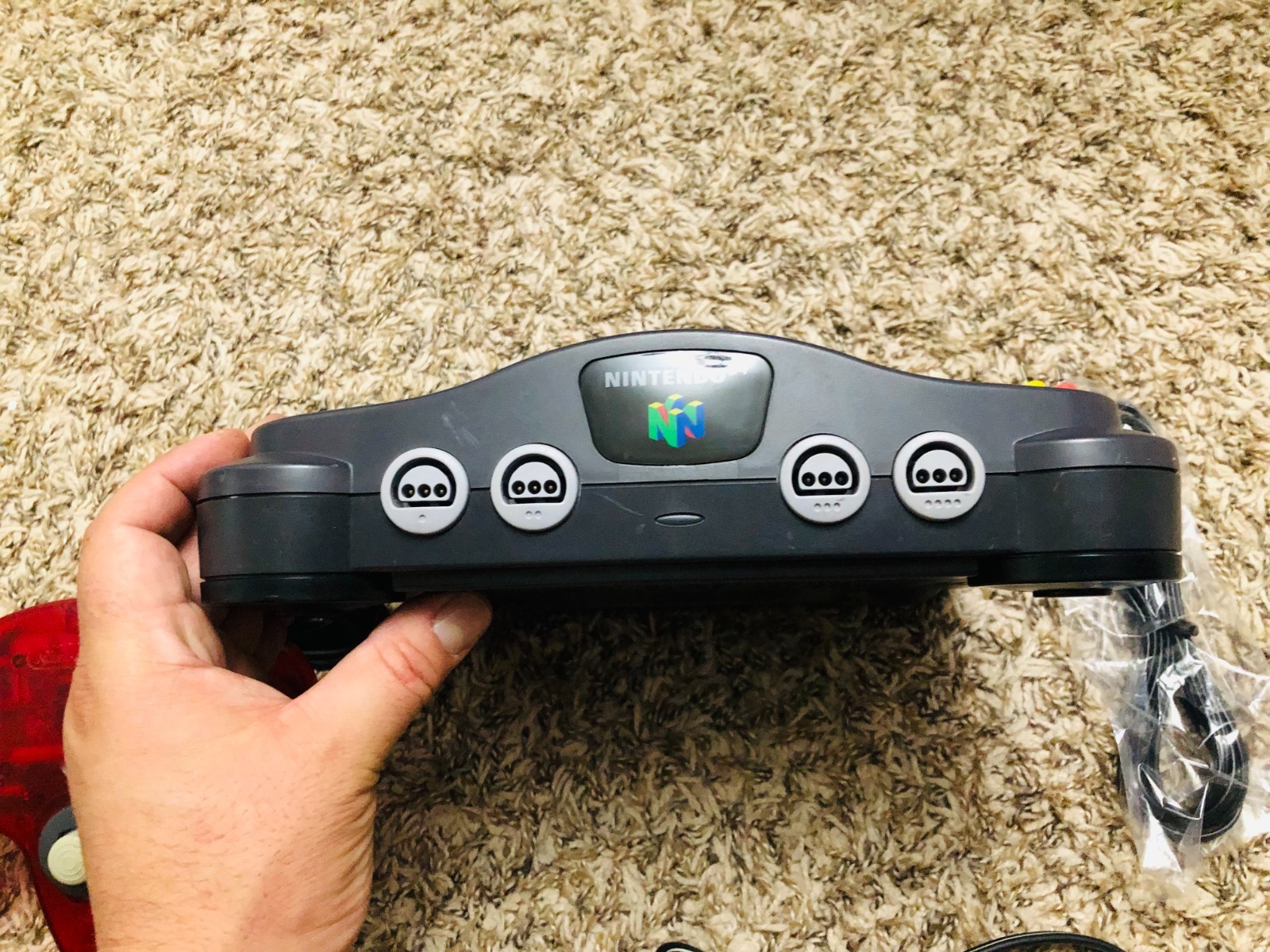 Black Nintendo 64 N64 Game Console W/ Expansion Pak 1 OEM Controller Tested