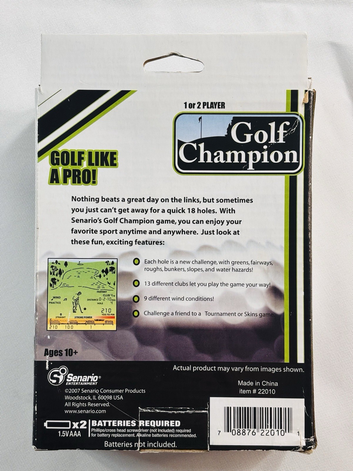 2007, Handheld Golf , Golf Championship LCD Game , Sealed , 1 Or 2 Player
