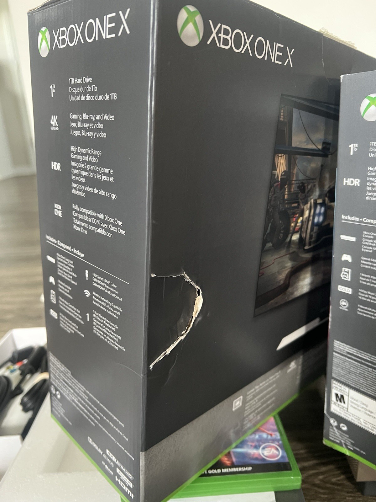 Xbox One X 1TB Console Gold Rush Battlefield Special Edition CIB Original Box