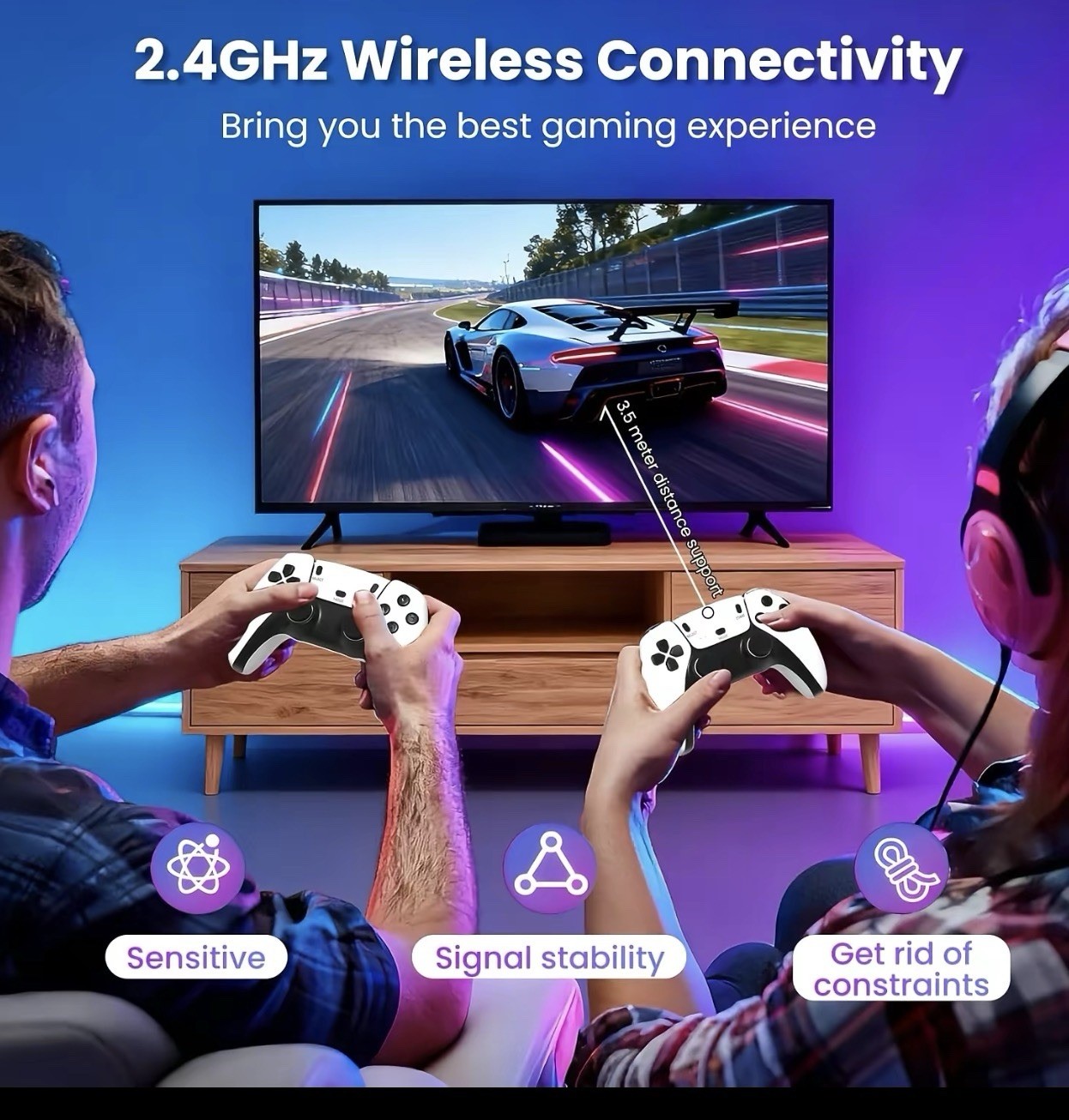 Game Stick Pro 4K HDMI Microconsole 64GB Wireless Controllers Plug & Play