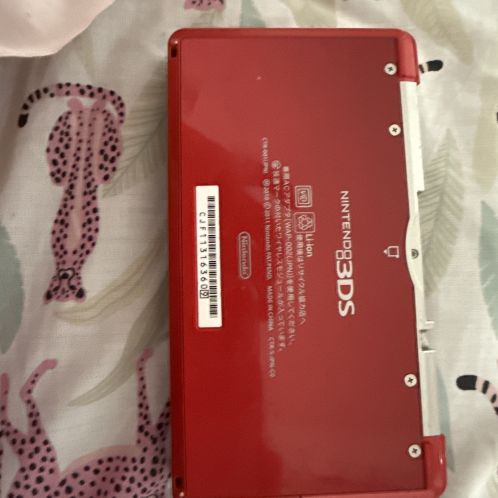 Nintendo 3DS Console only Metallic Red Used no stylus Tested Japan
