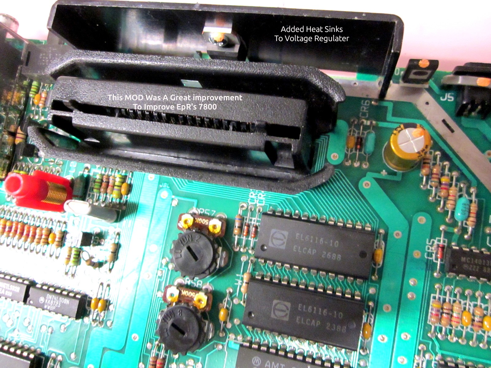Atari 7800 Original EpR Reconditioned w/MODs Main Board Replacement