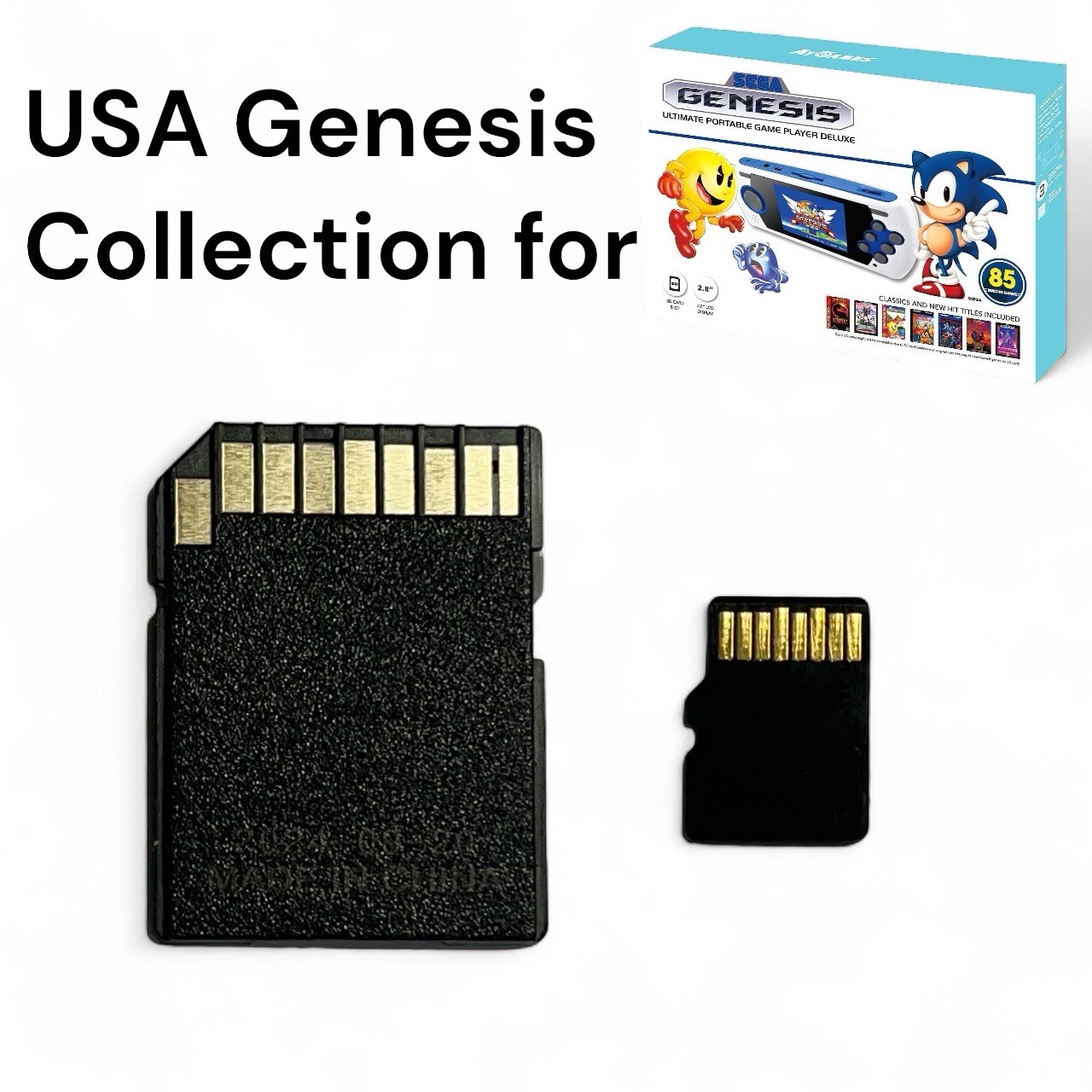 Sega Genesis Ultimate Portable 2GB SD Card w/ USA Game Library + Cover Art Menu