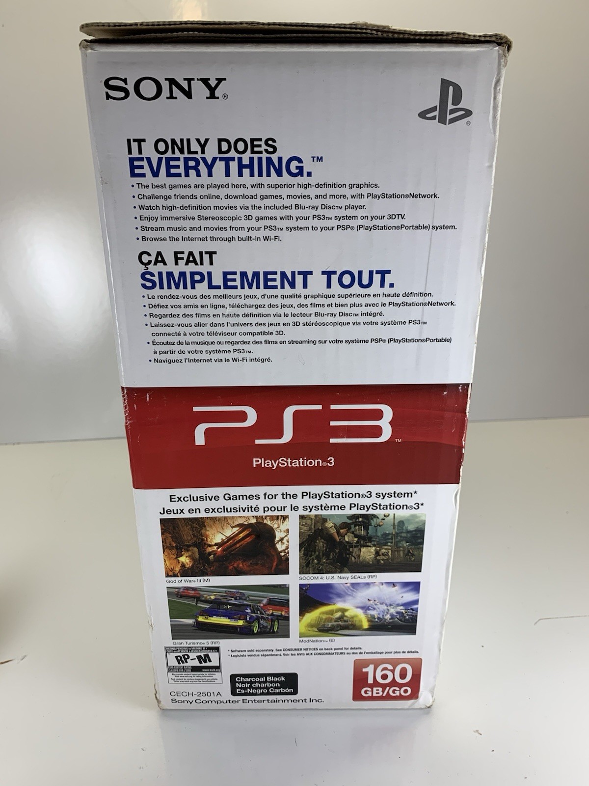 Sony PlayStation 3 PS3 Slim 160GB CECH-2501A Console Bundle w/ Original Box