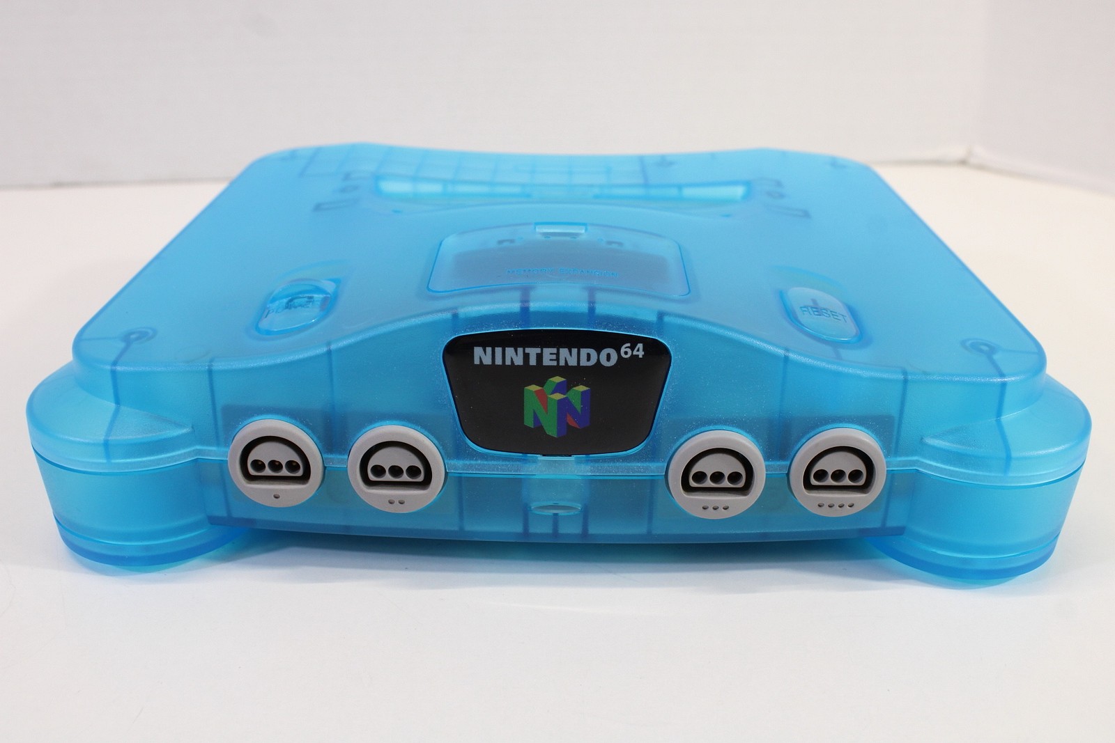 Nintendo 64 Clear Transparent Ice Blue Console Controller AC AV Bundle N64