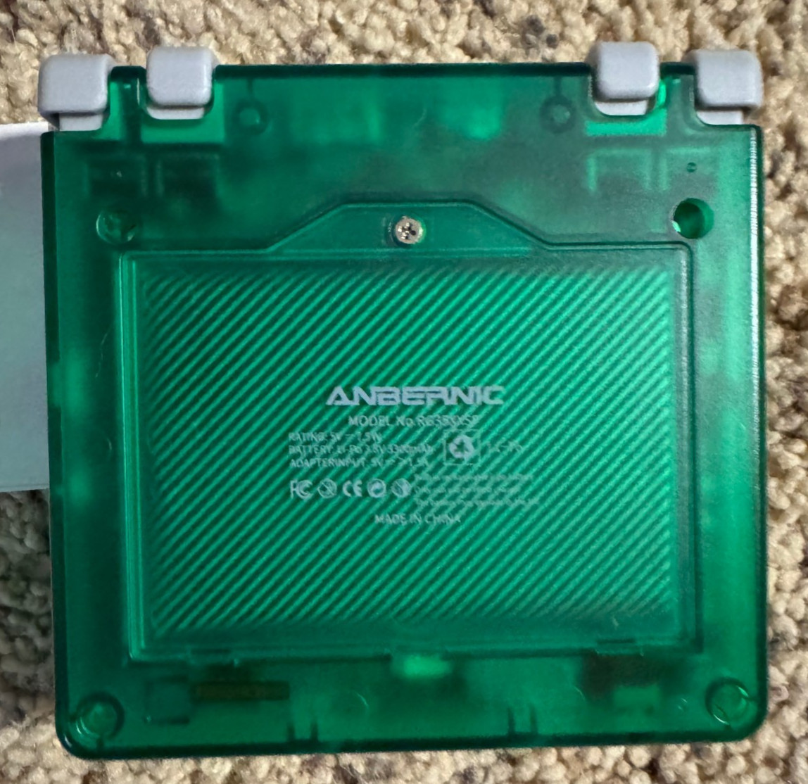 Anbernic game console RG35XXSP Flip Green, W/32GB Sandisk SD card, charger