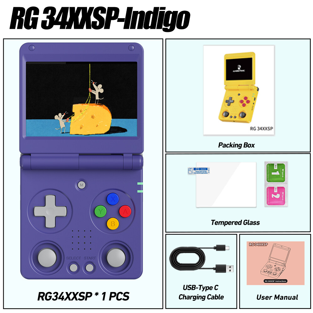 ANBERNIC RG 34XXSP Handheld Retro Game Console 3.4-inch H700 3300mAH Linux Gifts