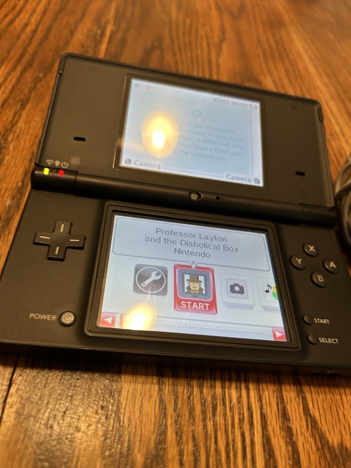Nintendo DSi Black w/Charger Professor Layton Diabolical Box Working