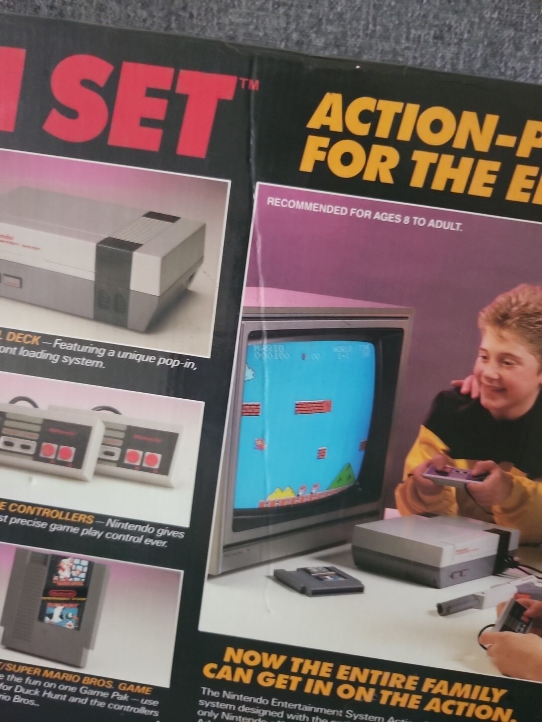 Nintendo NES Action Set Video Game System With BOX INSERTS Styrofoam Authentic