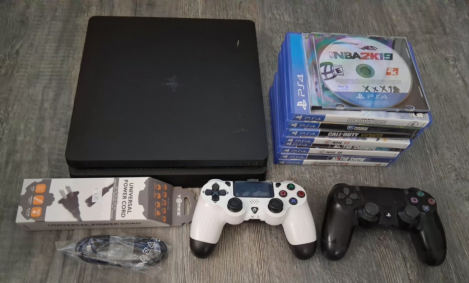 Sony PS4 Slim 1TB Console Bundle 9 Games 2 Controllers TESTED
