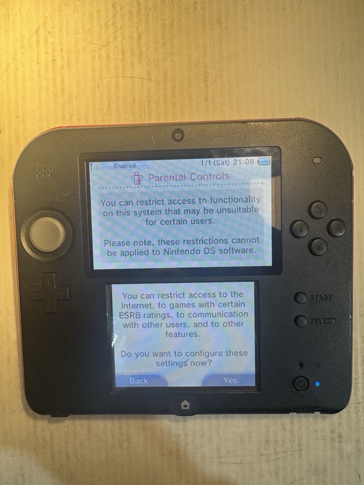 Nintendo 2DS Red Black Handheld System Tested Works
