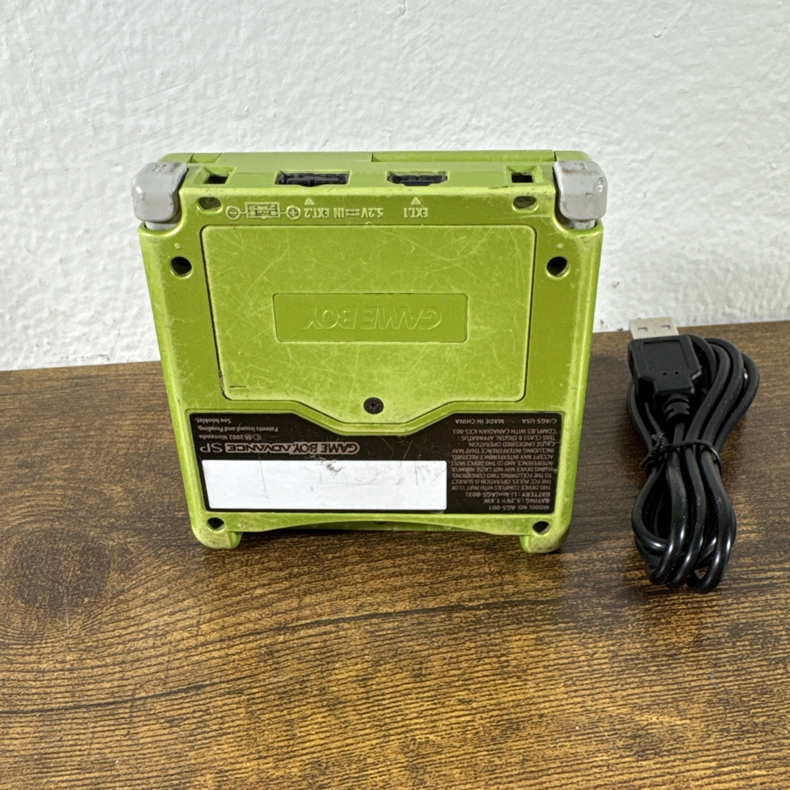 Nintendo Game Boy Advance SP GBA Lime Green Handheld WORKS W/ Charger & Shell