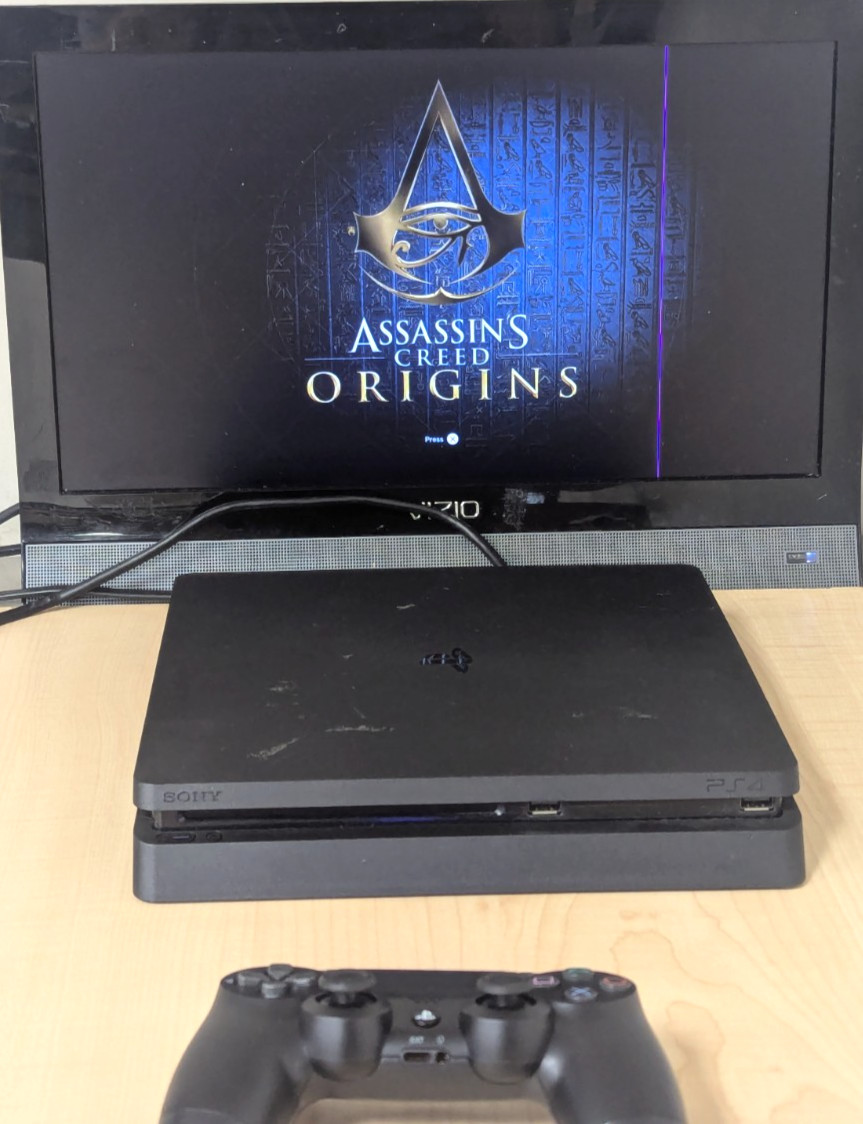 Sony PlayStation 4 1TB PS4 Slim Console F.W. 12.50 W/ Controller & Cords Tested!