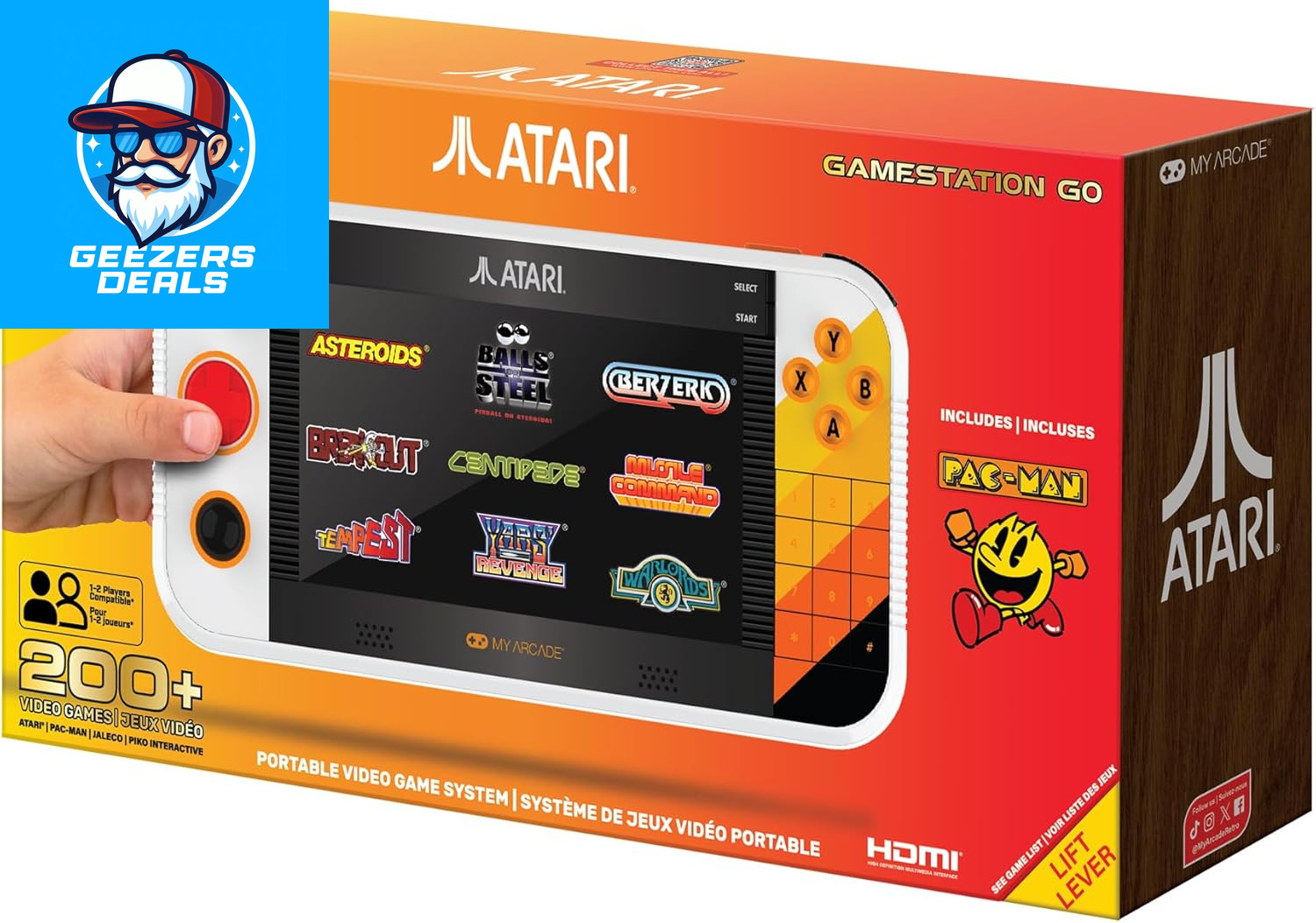 Atari Gamestation Go: Rechargeable Battery, over 200+ Preloaded Retro Video Game