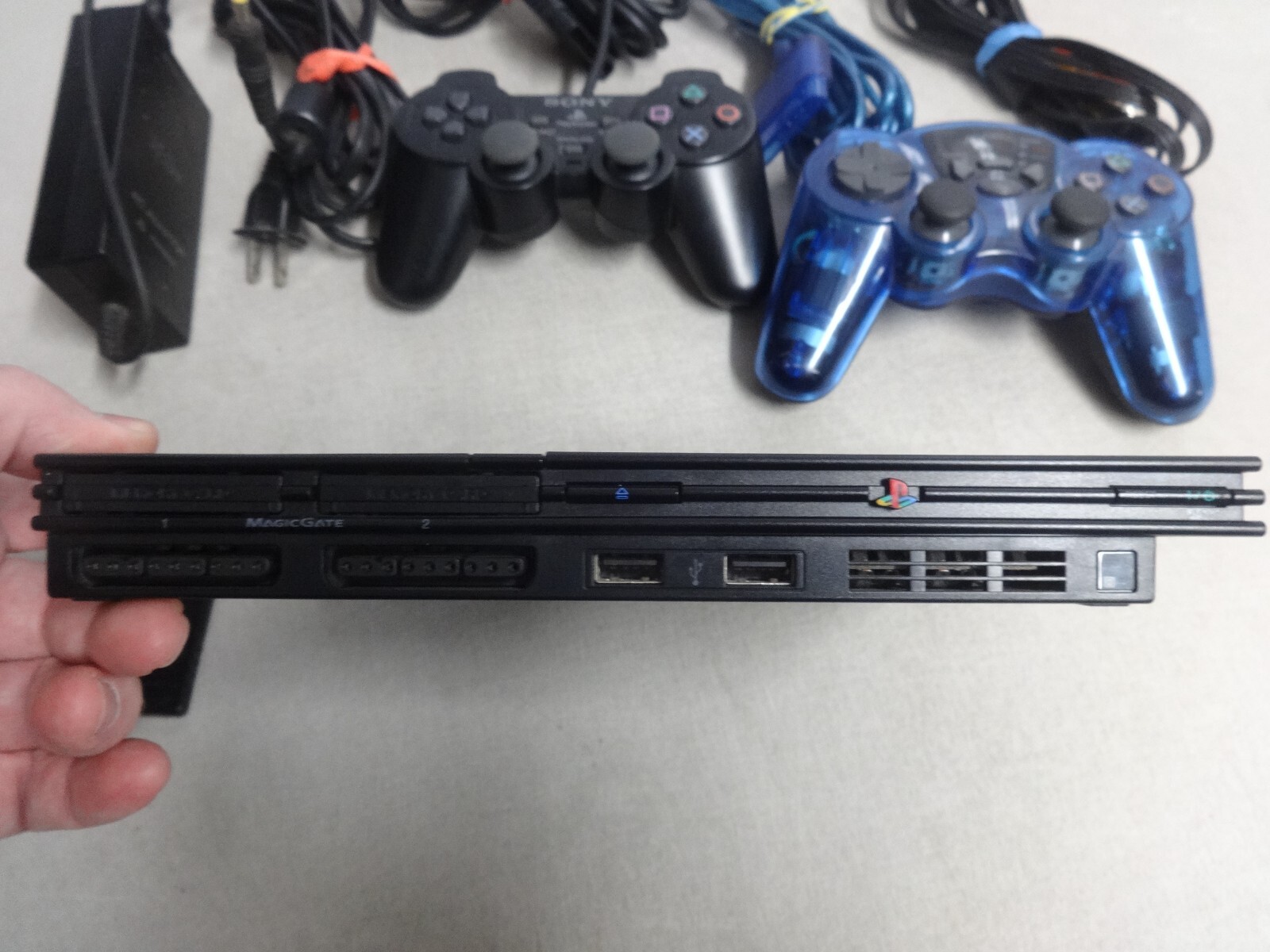 OEM Sony PS2 SLIM Video Game System Console Bundle Set Playstation-2 SCPH-70012