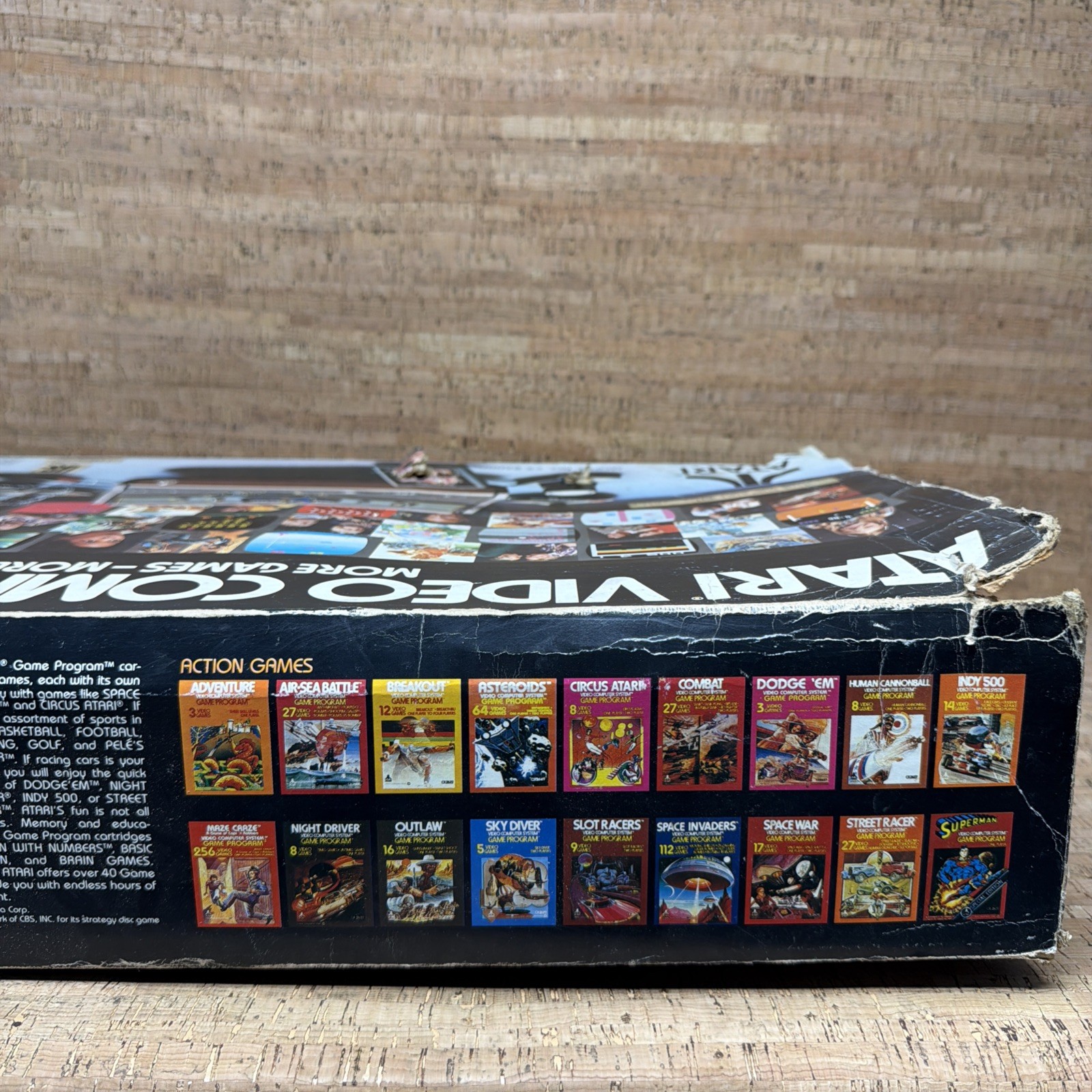 Atari 2600 Woody 4 Switch Console With Box Joysticks & Paddles Working