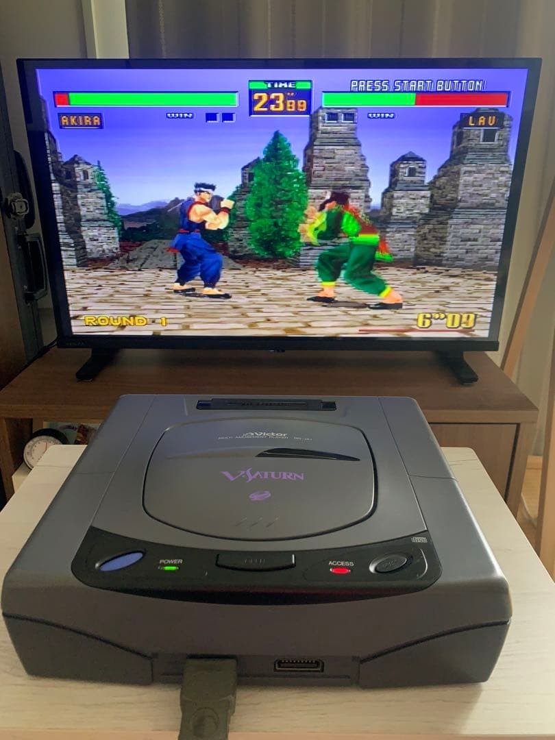Victor V Saturn JVC RG-JX2 Video Console System Sega with 3Games Tested