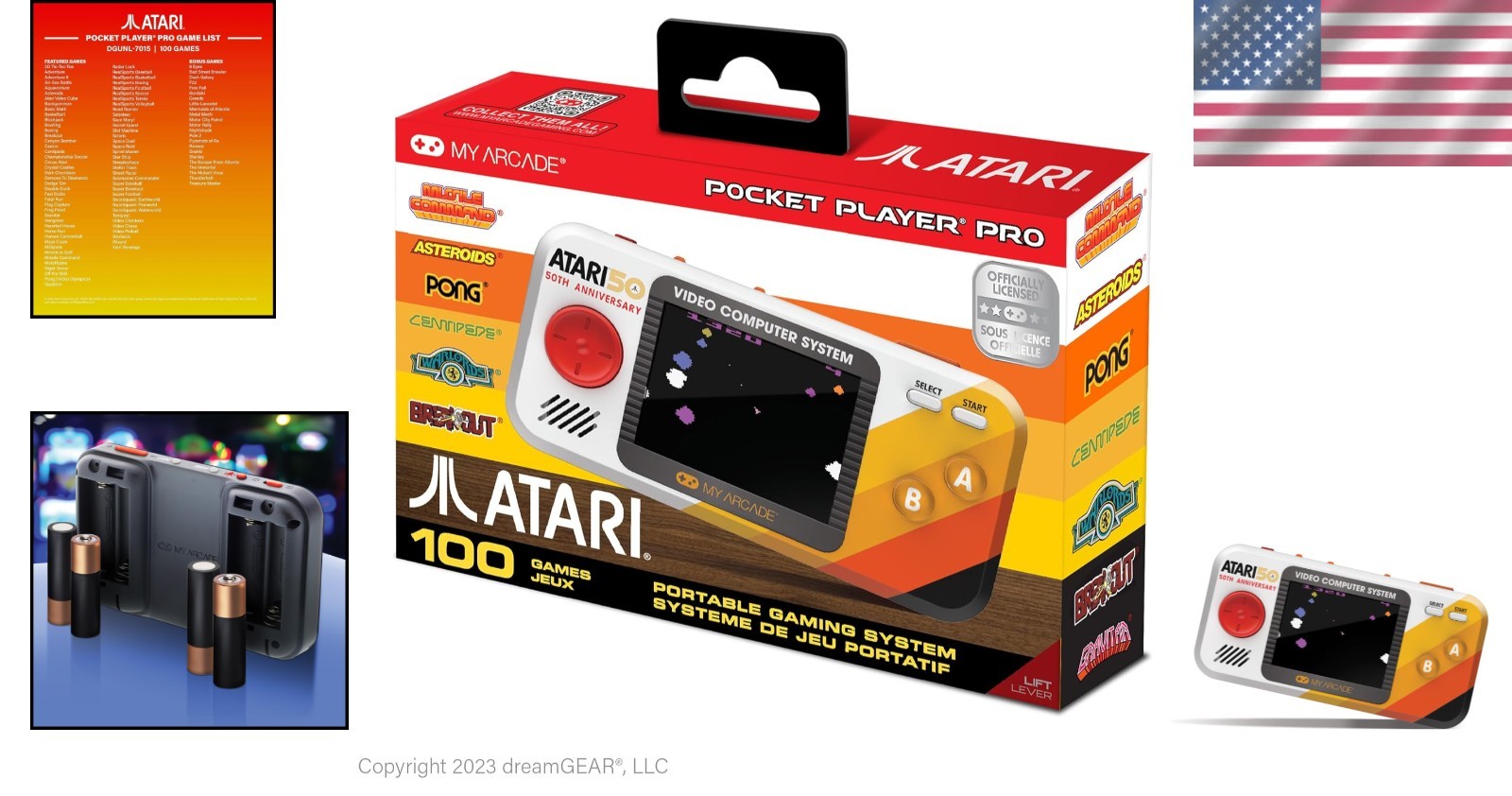 Atari Pocket Player Pro: 100 Classic Games in a Handheld, Ergonomic Design