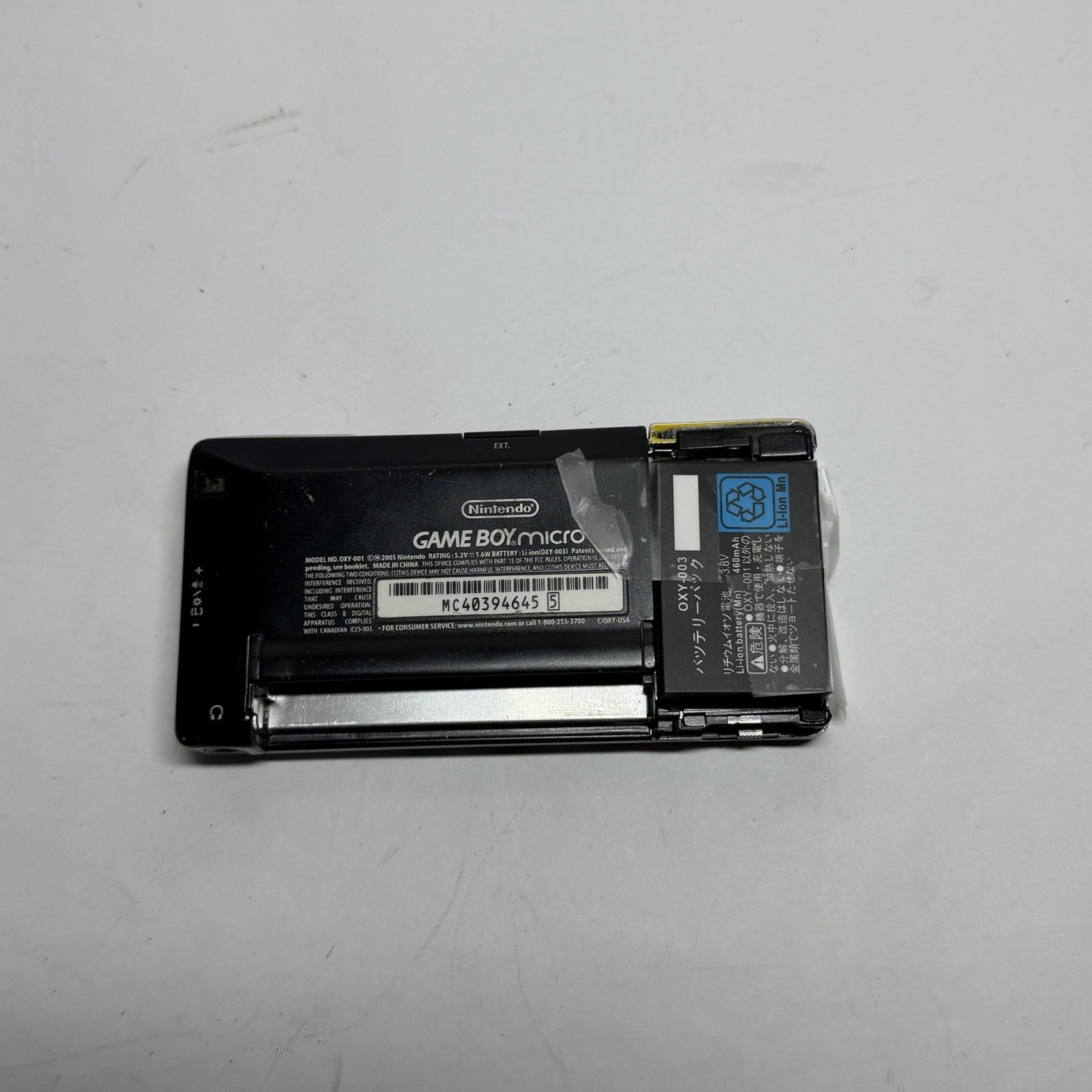 Nintendo Gameboy Advance Micro Handheld Console Black/Silver No Battery Cover