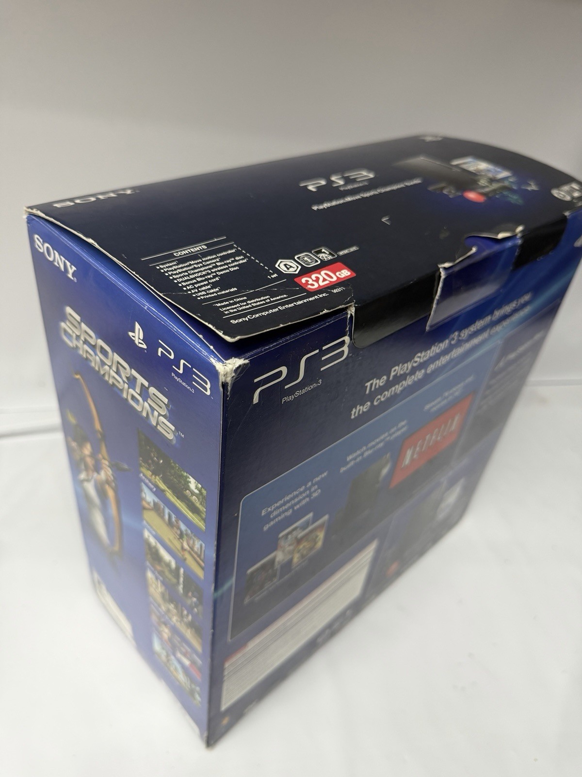 Sony Playstation 3 PS3 Slim Black Console 320GB Move Sports Champions Bundle