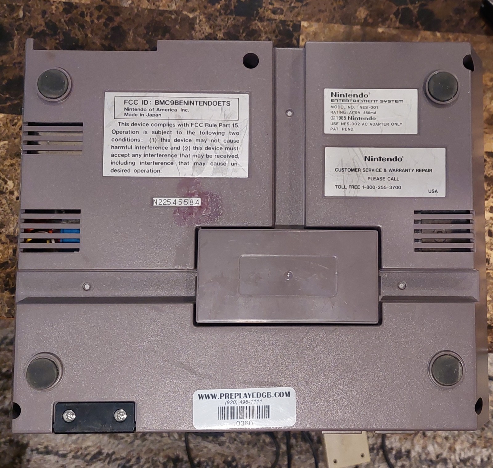 Nintendo NES-001 OG Console PARTS ONLY W/ 1 OEM Control 1 After Market & Power