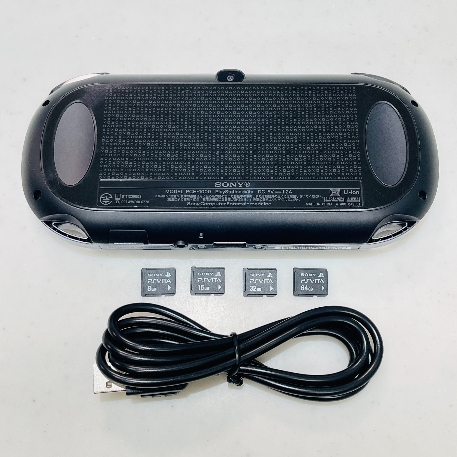 PS Vita Fat 1000 1100 OLED Crystal Black Console USB Charger Select Memory Card