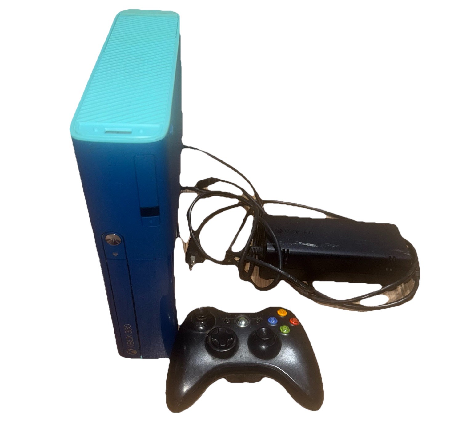 Xbox 360 E Call Of Duty Special Edition Blue Console W/ Cords $ Controller WORKS