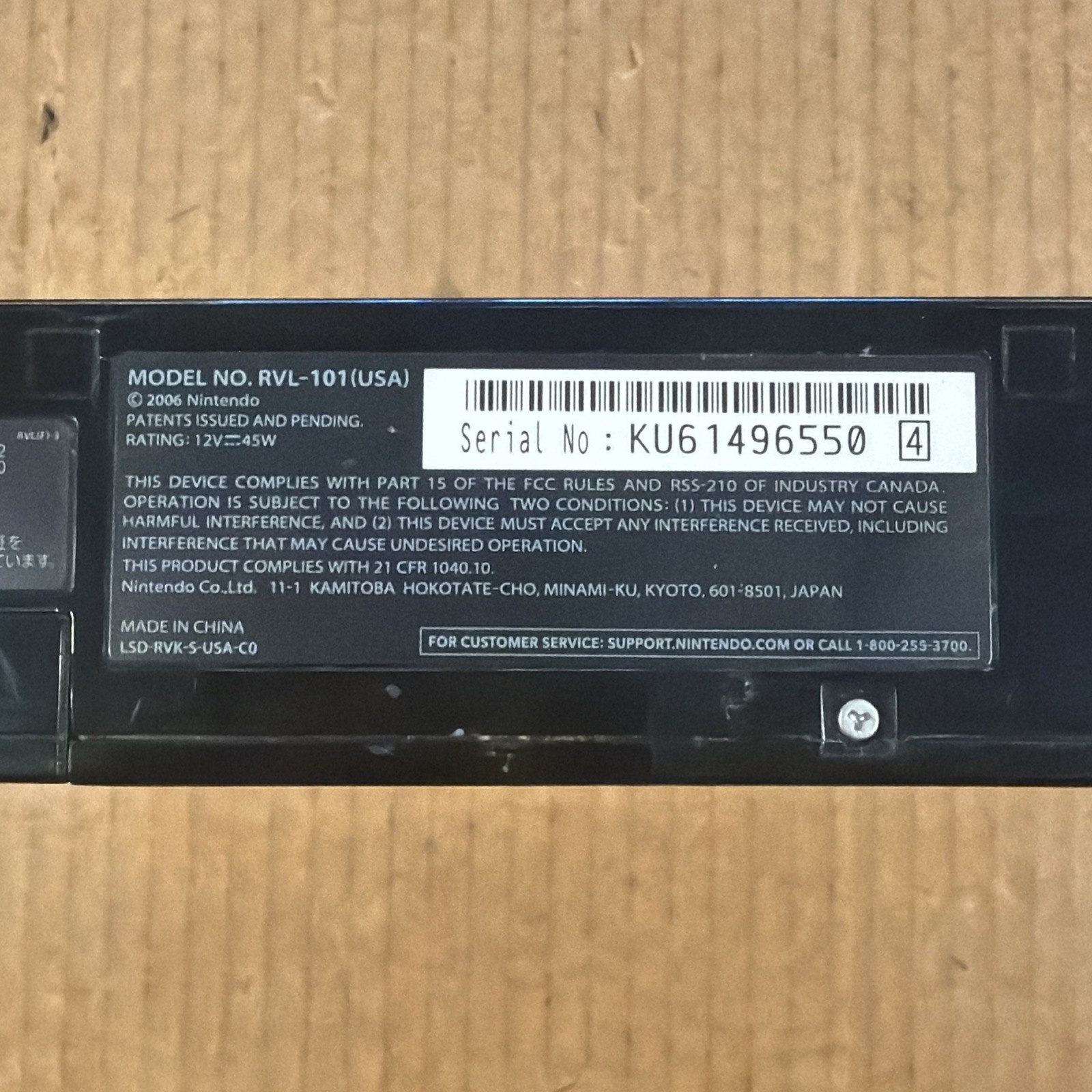 Nintendo Wii Console System, Black RVL-101 (USA) Console & Cords Tested Working